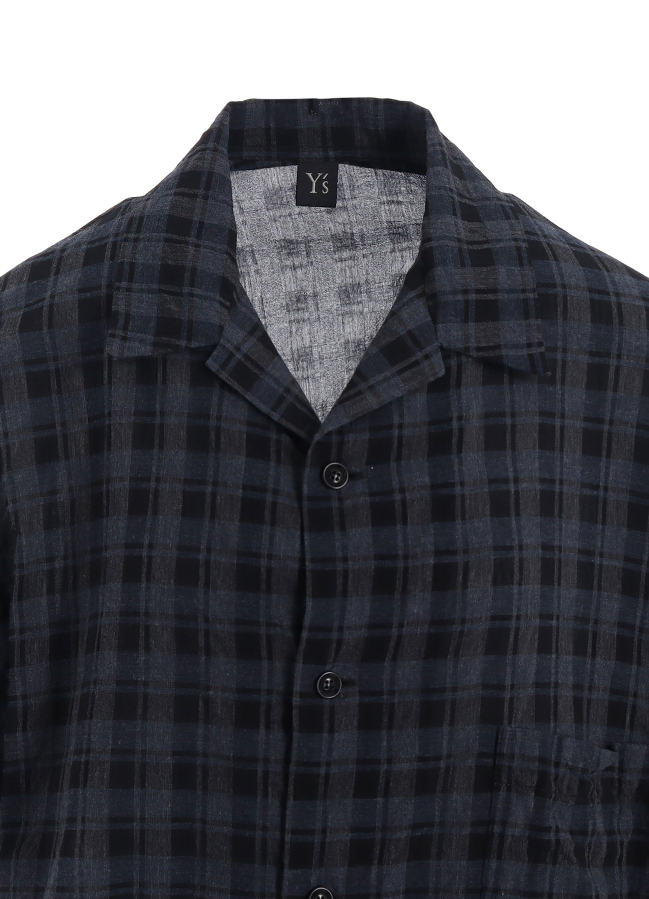COTTON CUPRO MINI PLAID ASYMMETRIC SHIRT