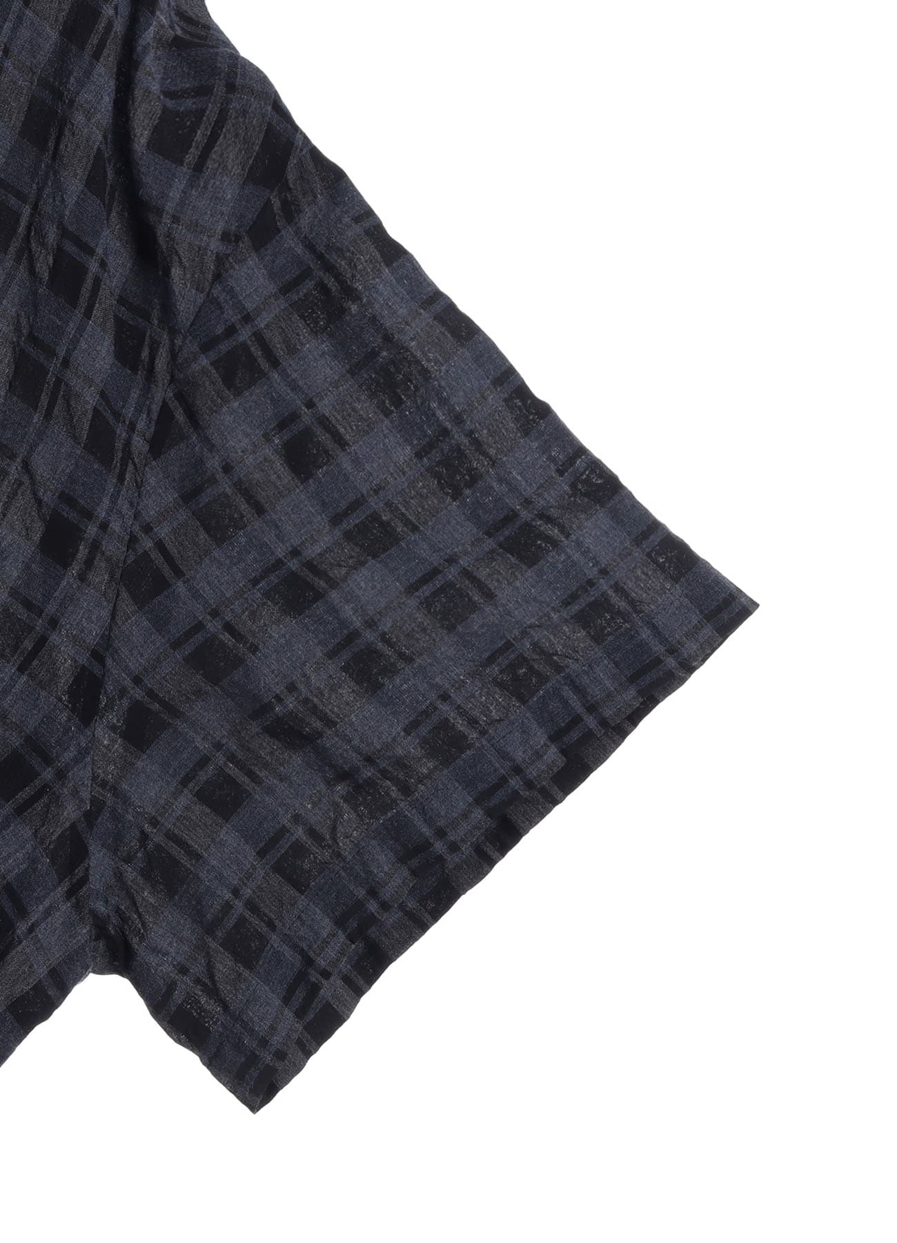 COTTON CUPRO MINI PLAID ASYMMETRIC SHIRT