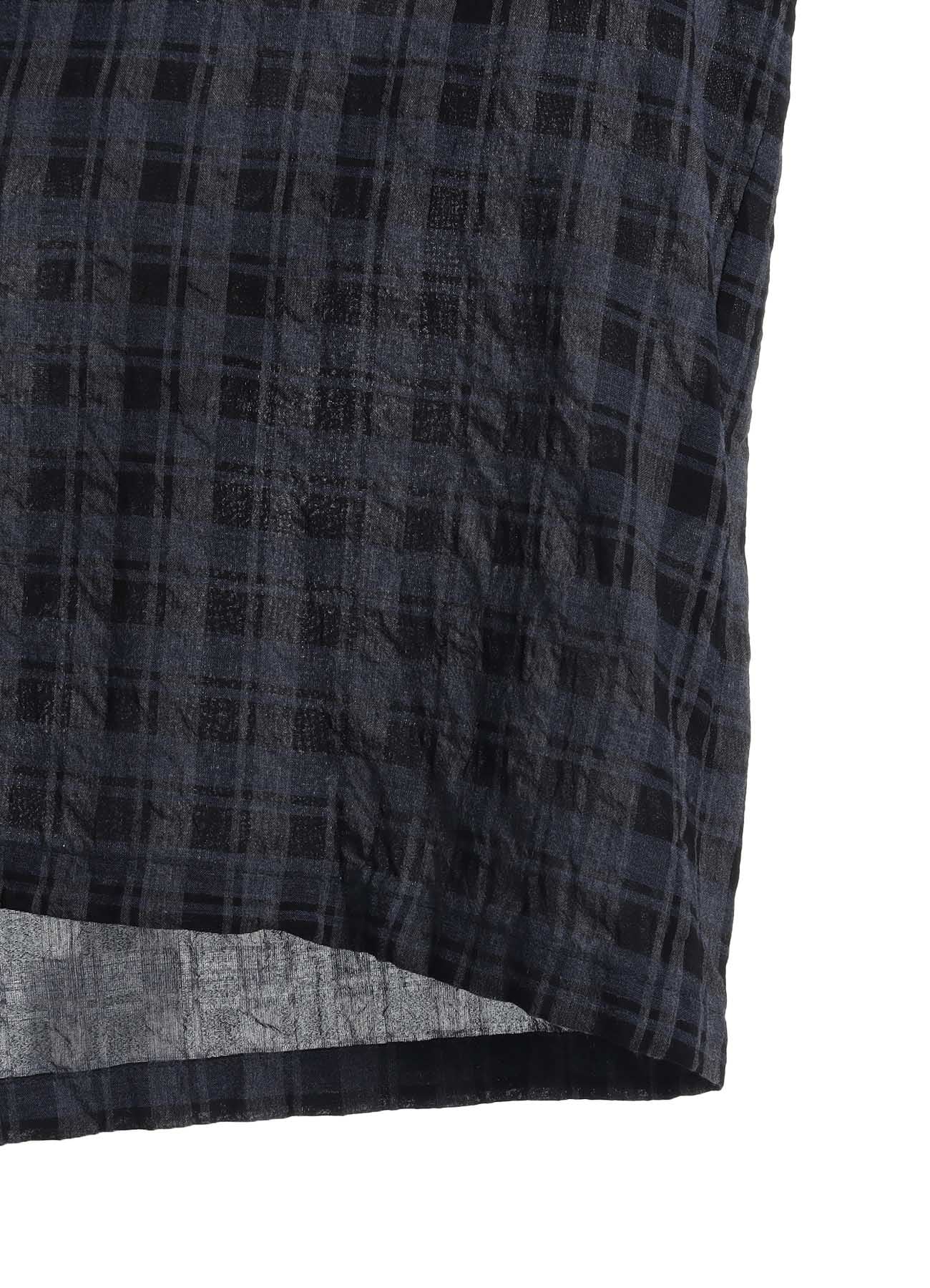 COTTON CUPRO MINI PLAID ASYMMETRIC SHIRT