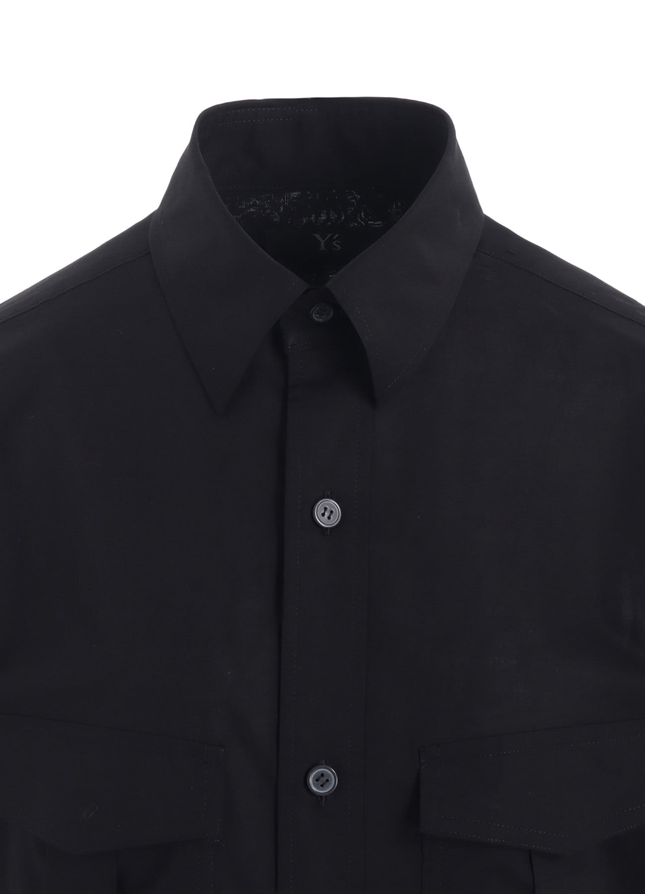 COTTON LAWN DOUBLE POCKET BLOUSE(XS Black): Y's｜THE SHOP
