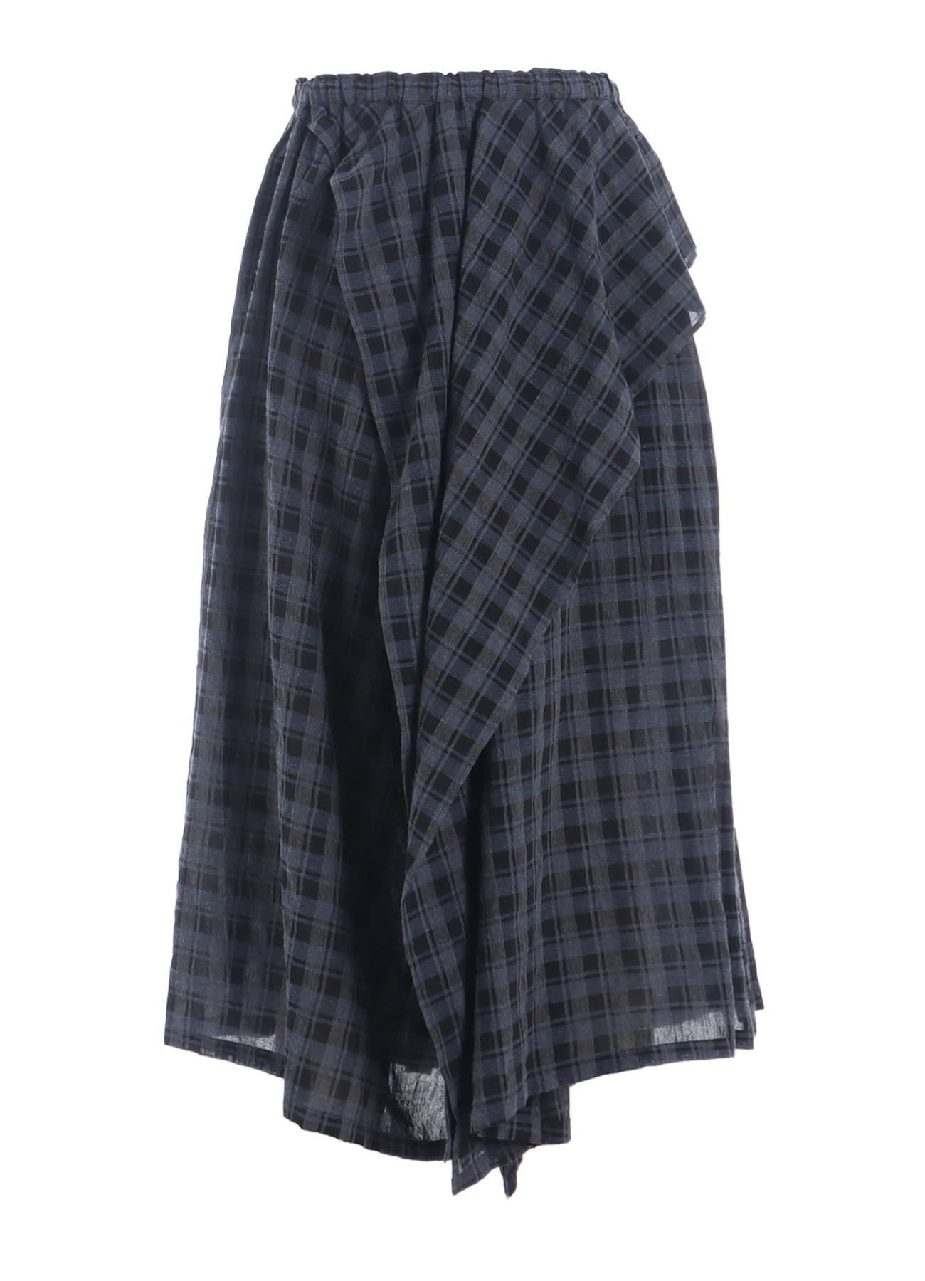 COTTON CUPRO MINI PLAID DRAPE PANTS