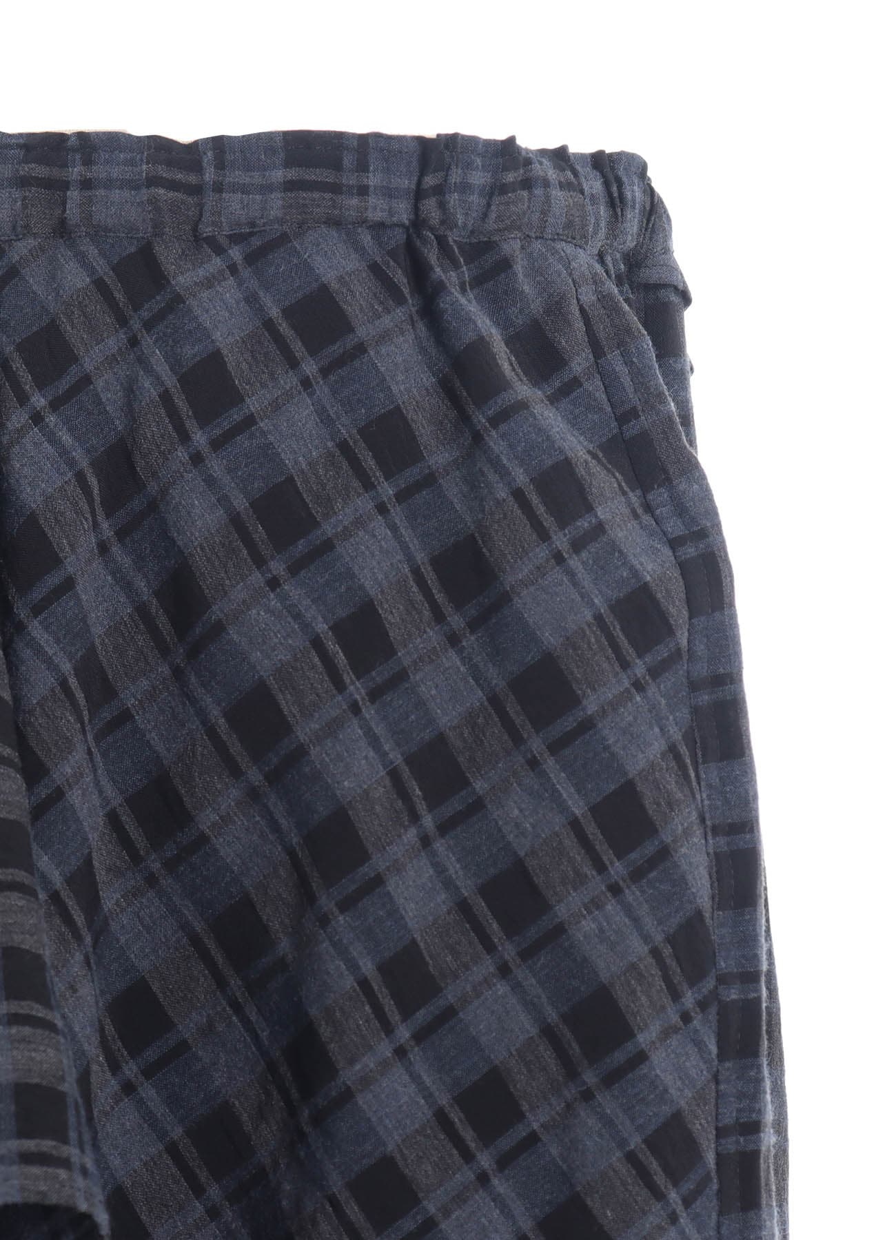 COTTON CUPRO MINI PLAID DRAPE PANTS