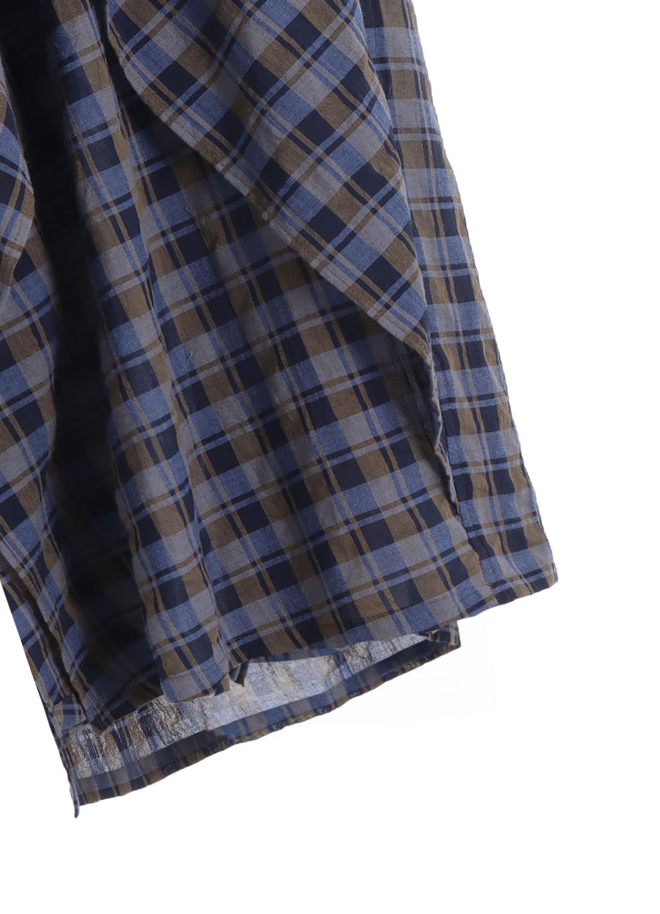 COTTON CUPRO MINI PLAID DRAPE PANTS