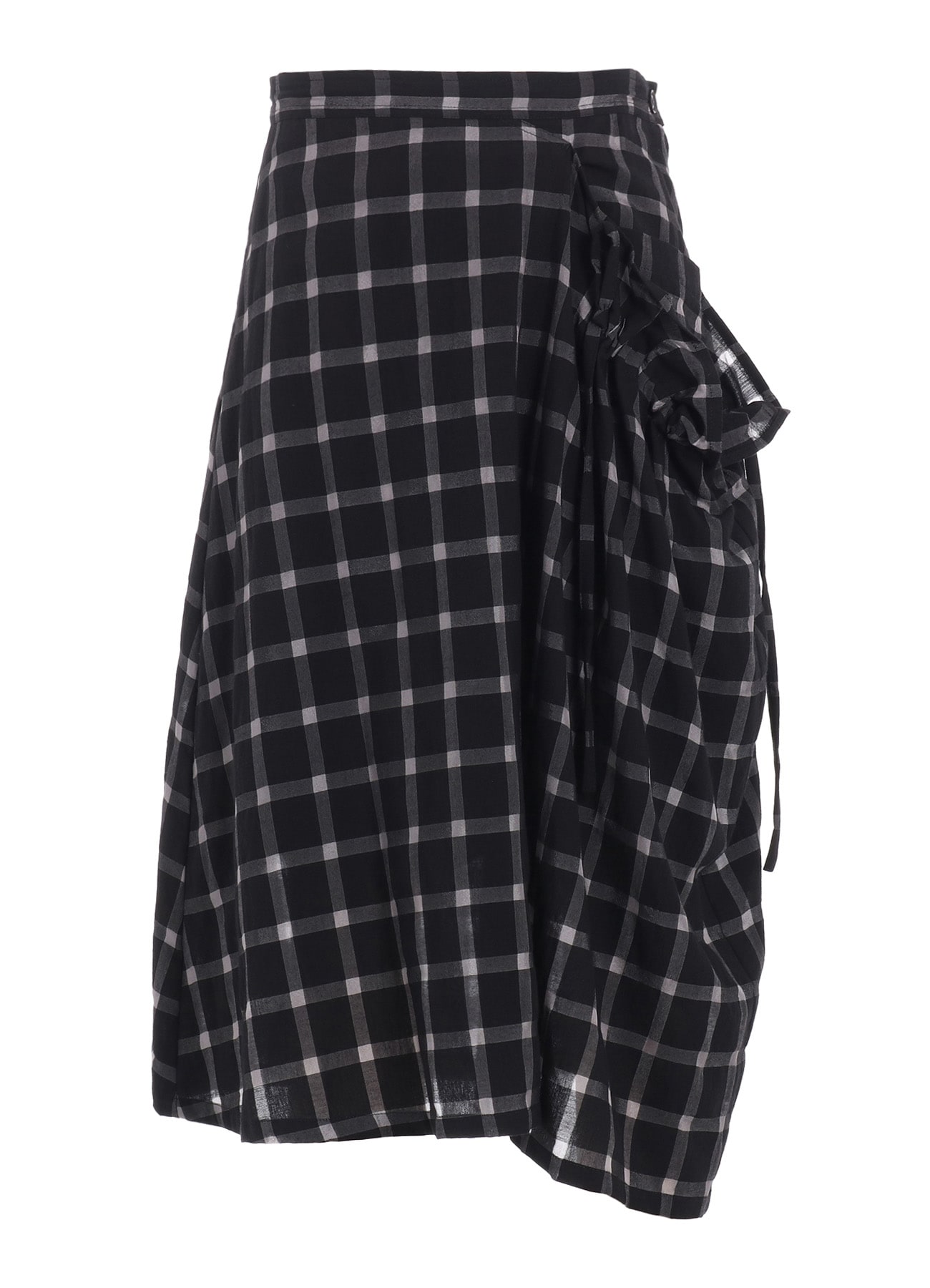 COTTON CUPRO GATHERED SKIRT(XS Black): Y's｜THE SHOP YOHJI