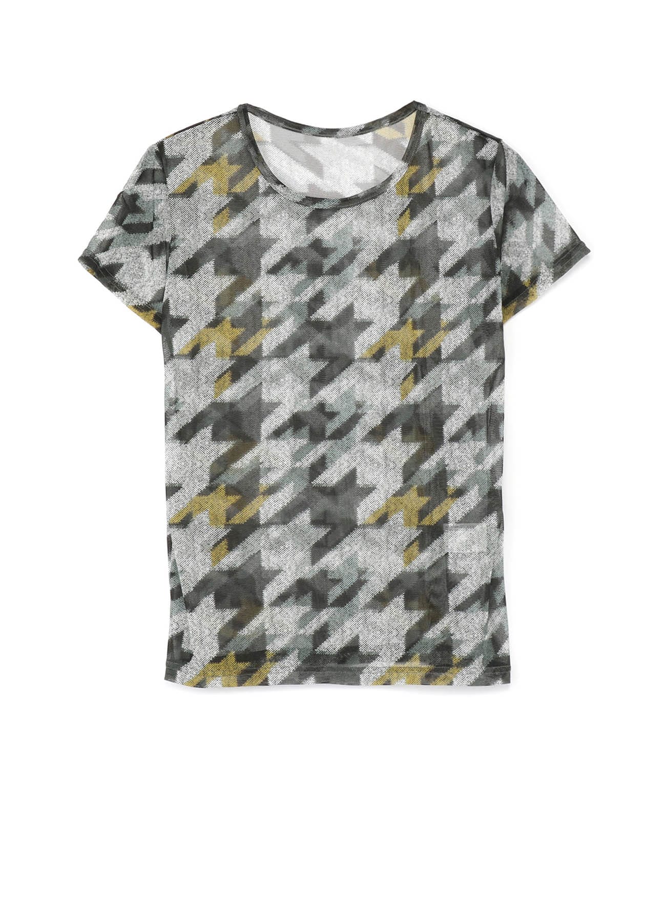 Pe TULLE HOUNSTOOTH CHECK PRINT TULLE SHORT SLEEVE T