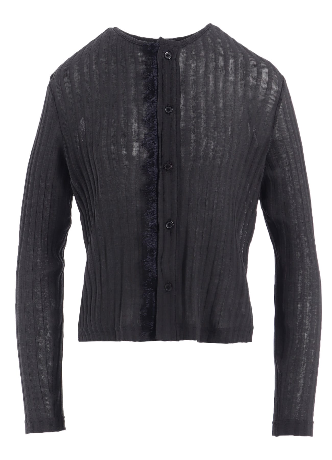 GAUZE RIB LONG SLEEVE CARDIGAN