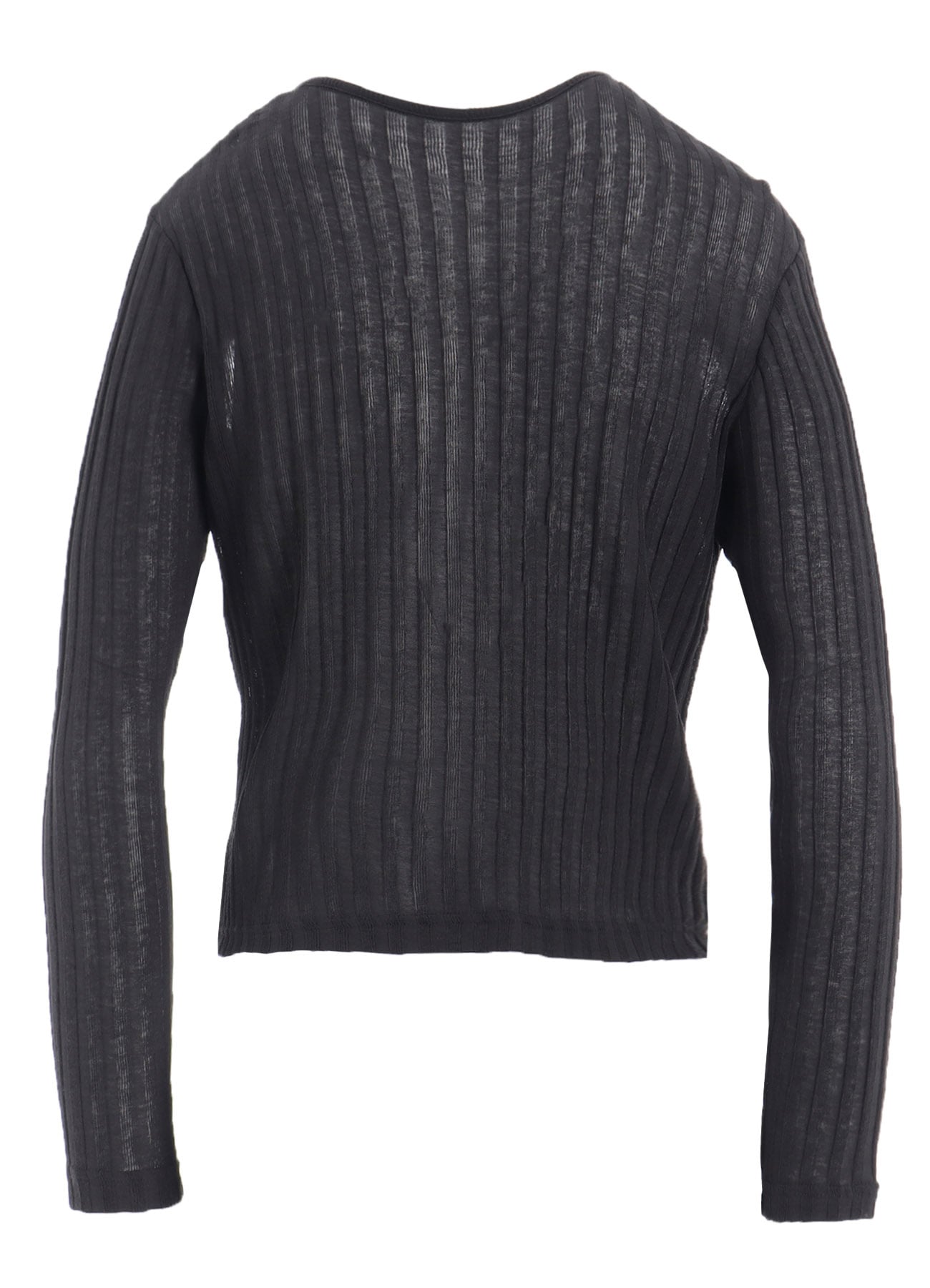 GAUZE RIB LONG SLEEVE CARDIGAN