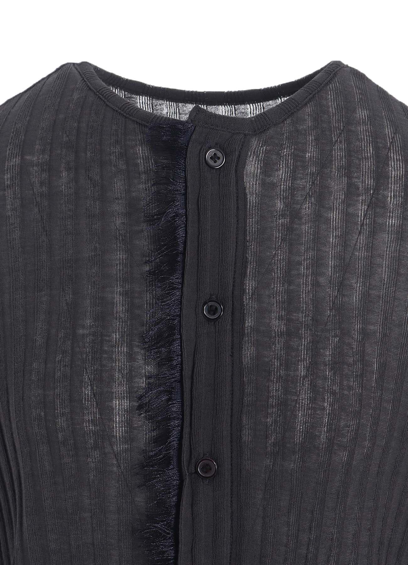 GAUZE RIB LONG SLEEVE CARDIGAN