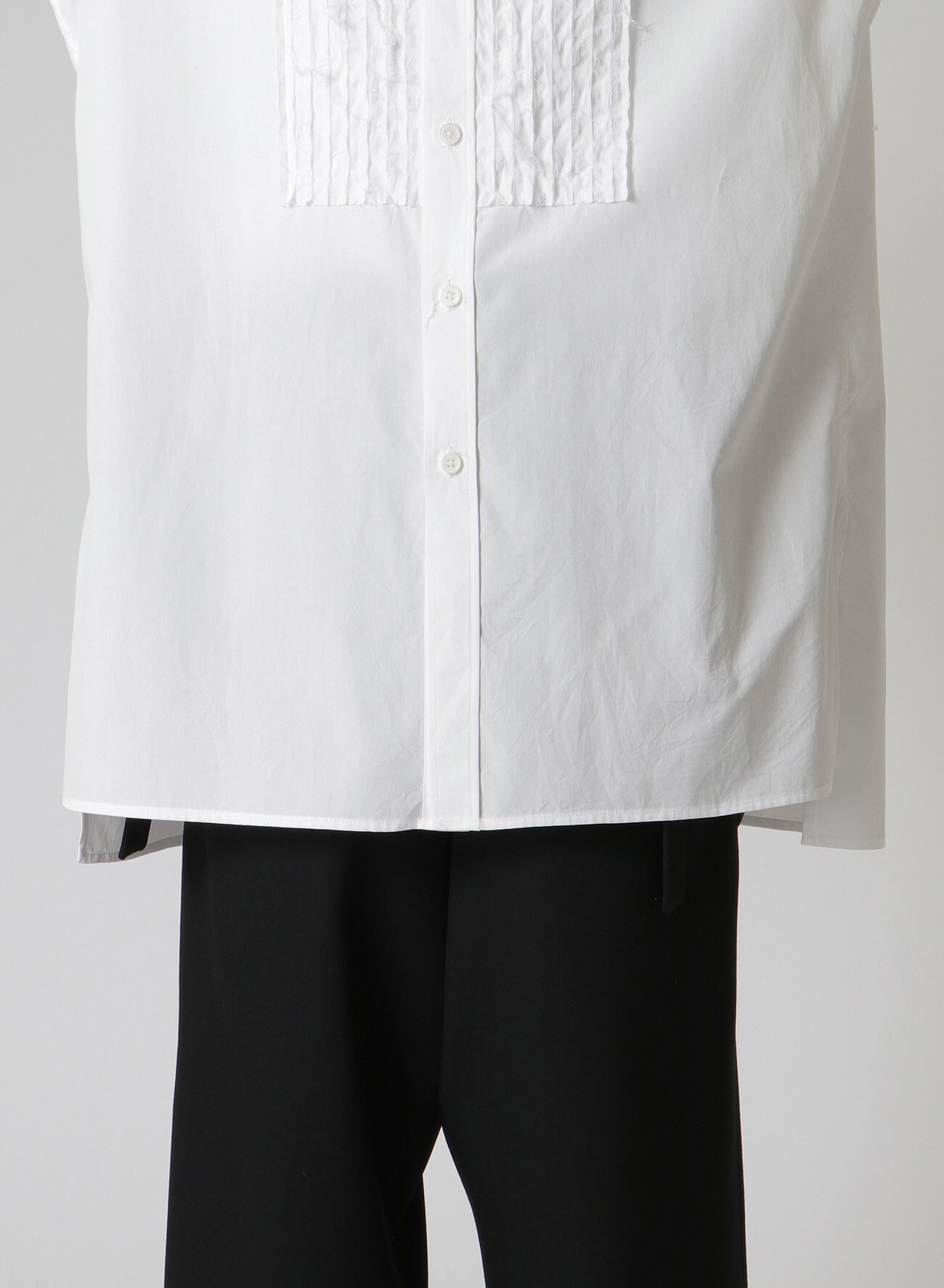COTTON BROAD PIN TUCK BLOUSE