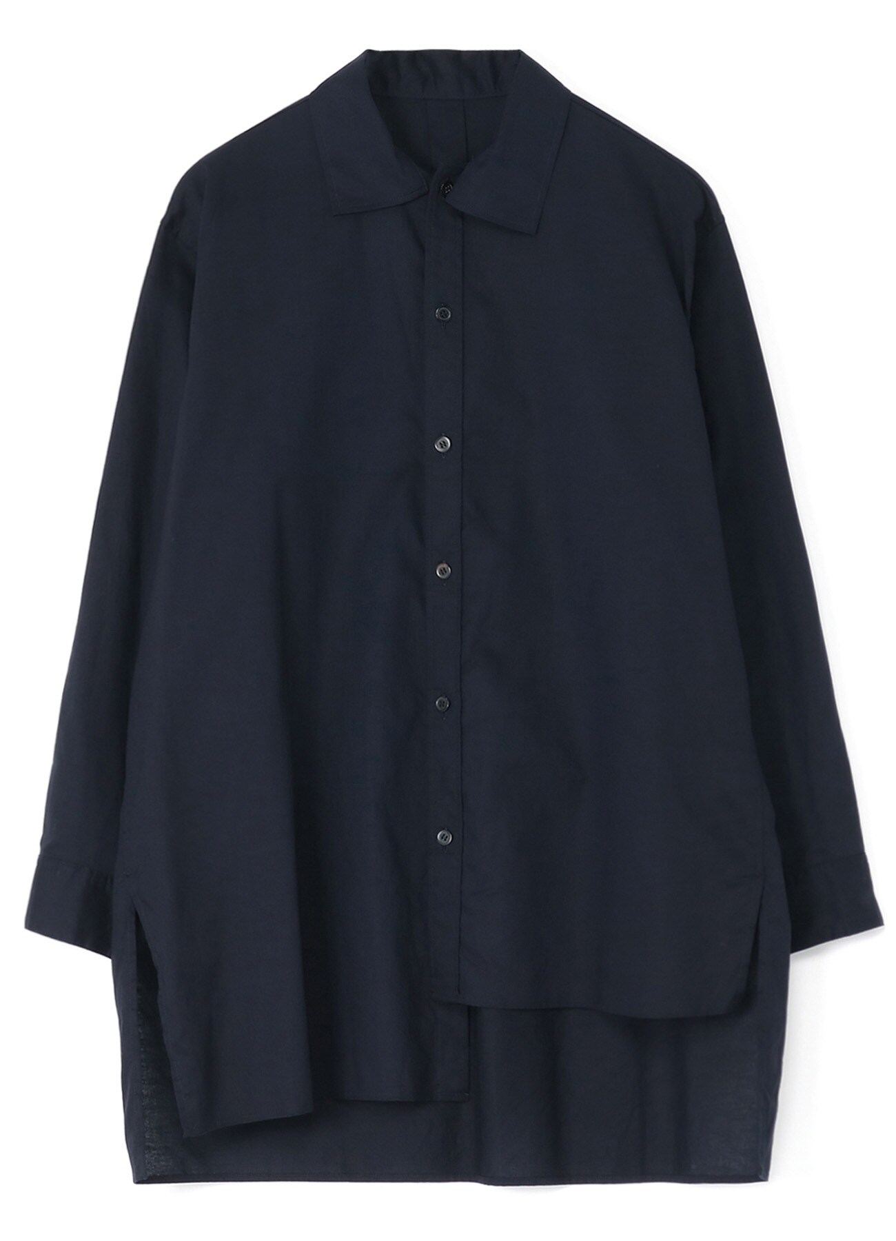 [Y's BORN PRODUCT]COTTON THIN TWILL LEFT FLAP COLLAR BLOUSE
