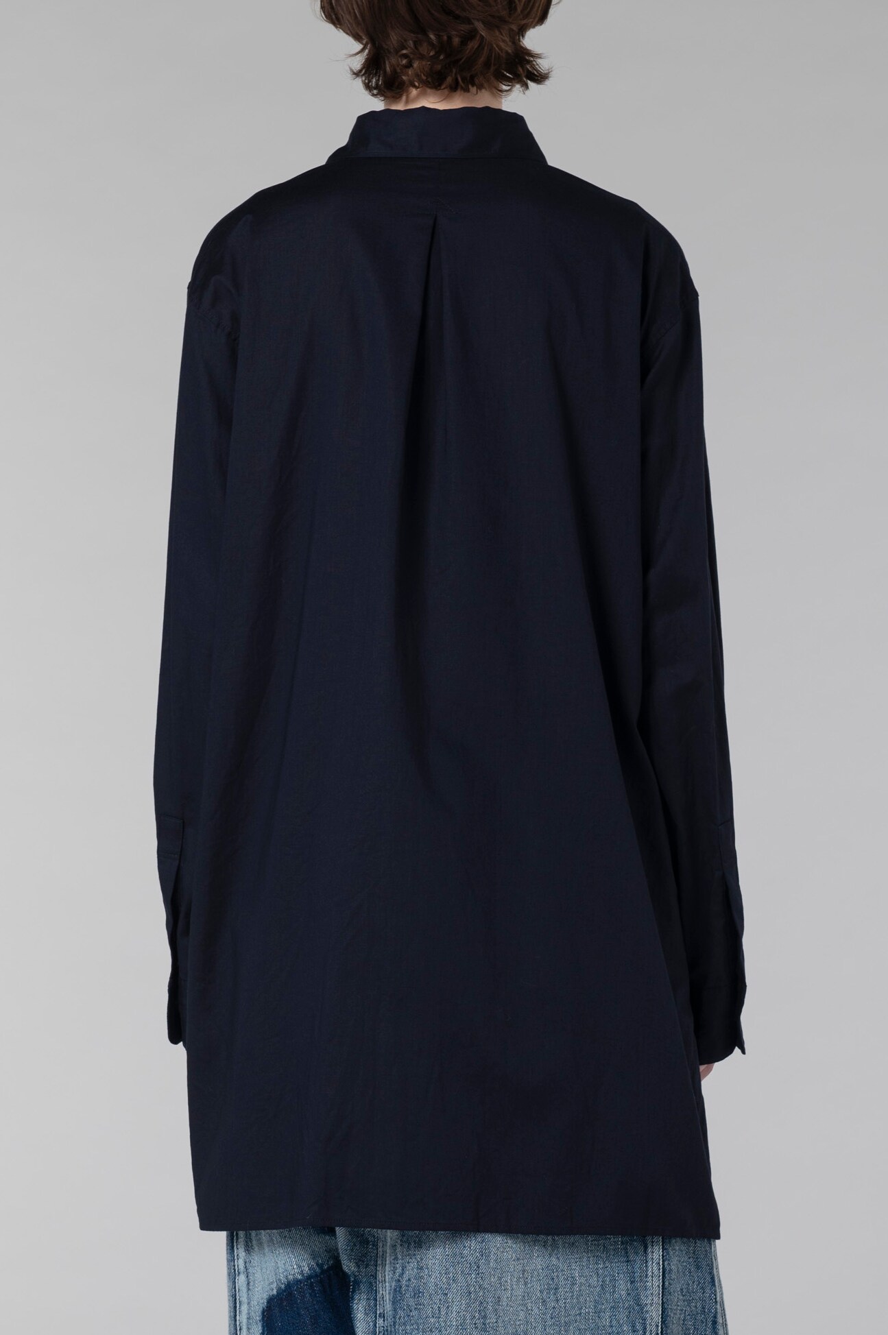 [Y's BORN PRODUCT]COTTON THIN TWILL LEFT FLAP COLLAR BLOUSE