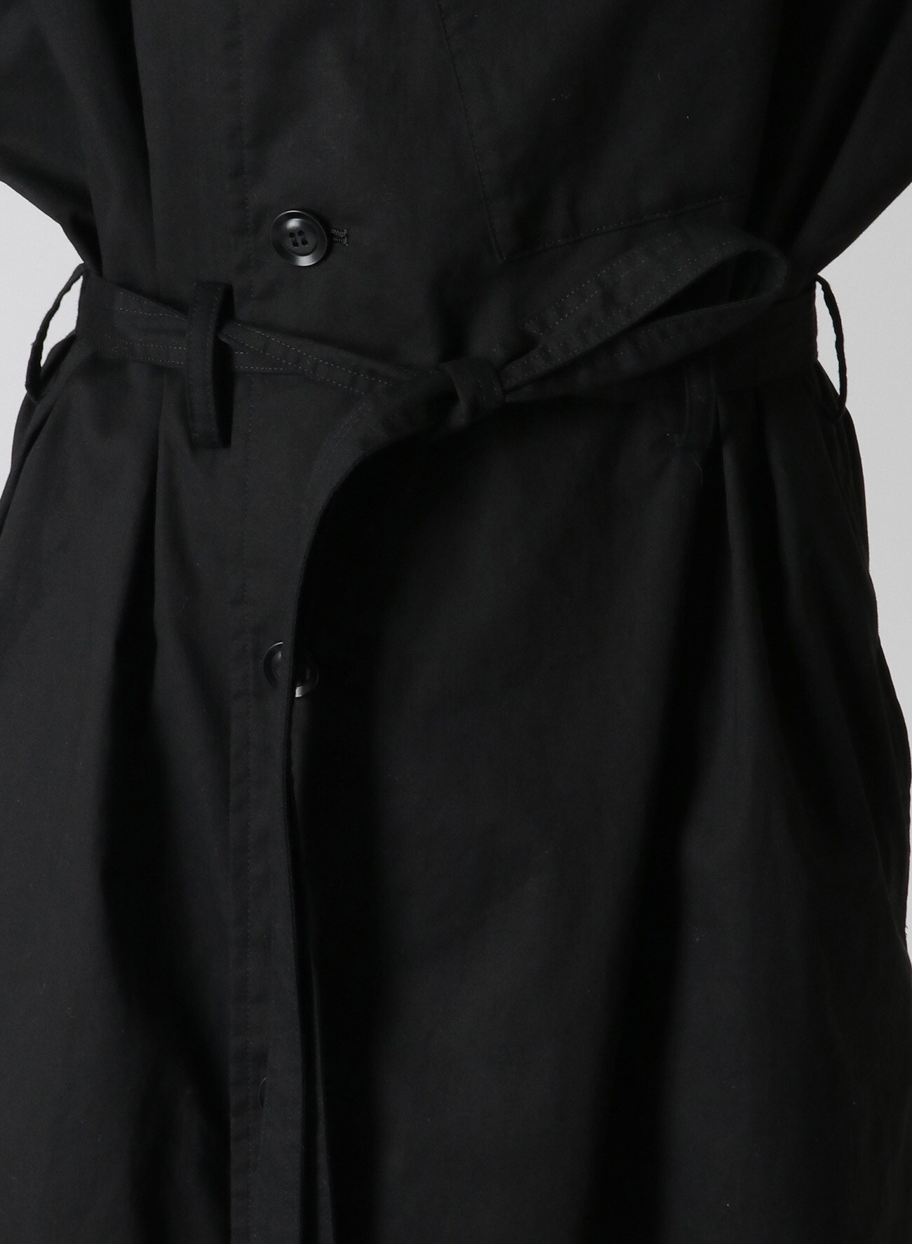 Y's BORN PRODUCT]COTTON THIN TWILL SURGICAL DRESS(XS Black): Y's