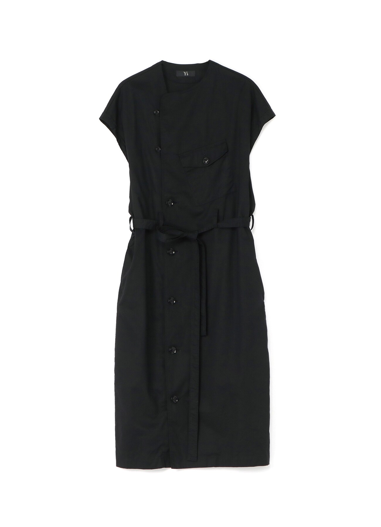 Y's BORN PRODUCT]COTTON THIN TWILL SURGICAL DRESS(XS Black): Y's