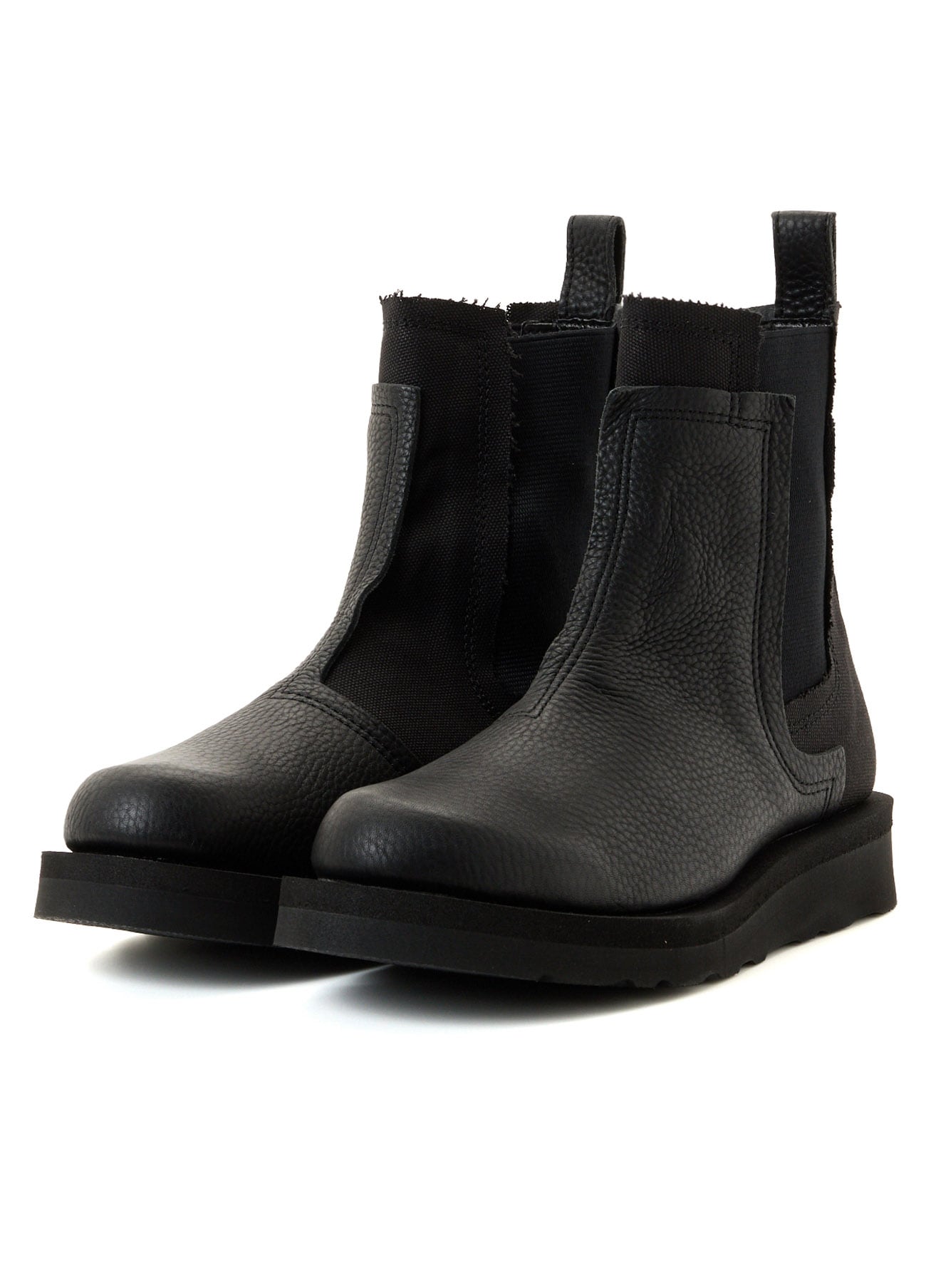 LEATHER / COTTON CANVAS COMBINATION BOOTS