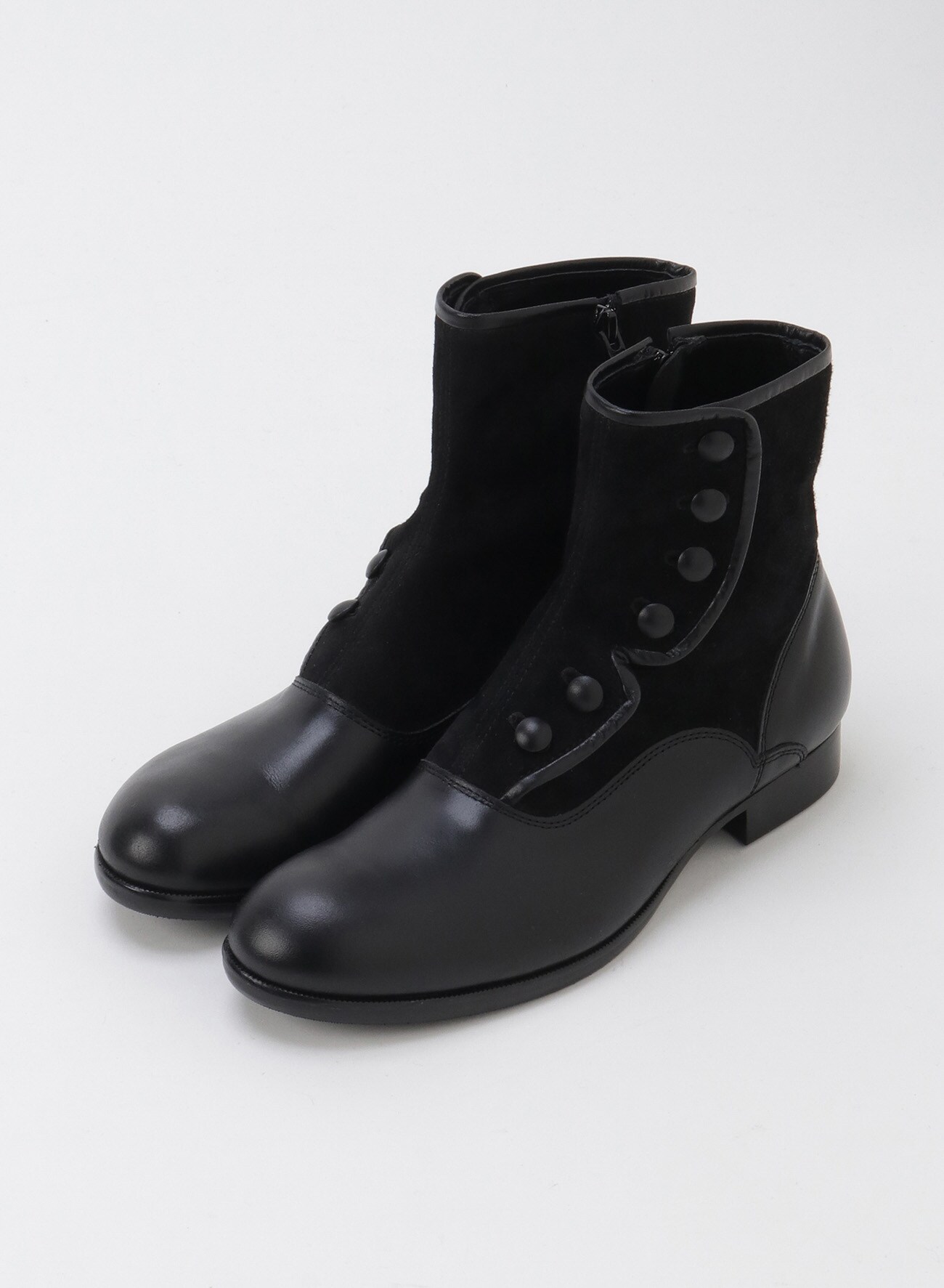 KIP & SHEEP LEATHER COMBI BUTTON BOOTS