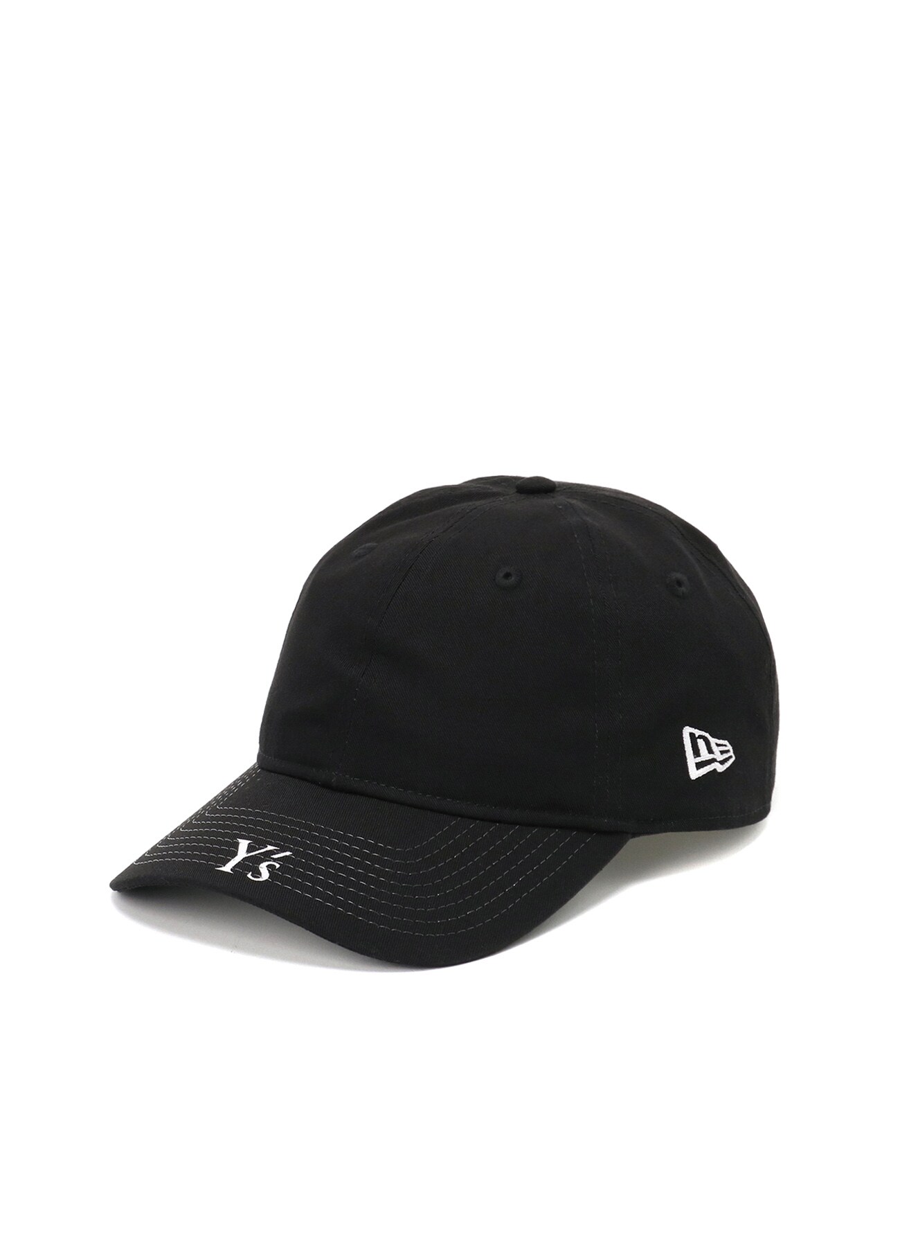 Y-3 ワイスリー 22AW × NewEra 9THIRTY Y's VISOR LOGO YE-H11-091 ロゴプリント ベースボールキャップ 6パネル 帽子 ブラック