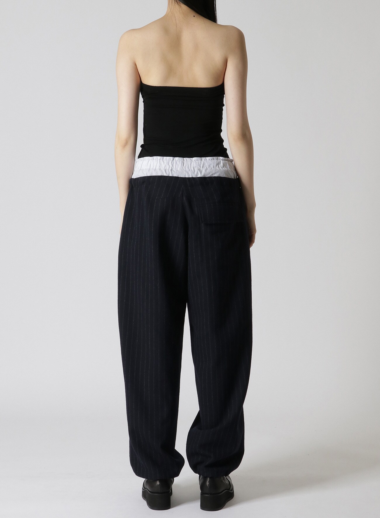 WOOL NIDOM STRIPE LAYERED PANTS(XS Navy): Vintage 1.1｜THE SHOP