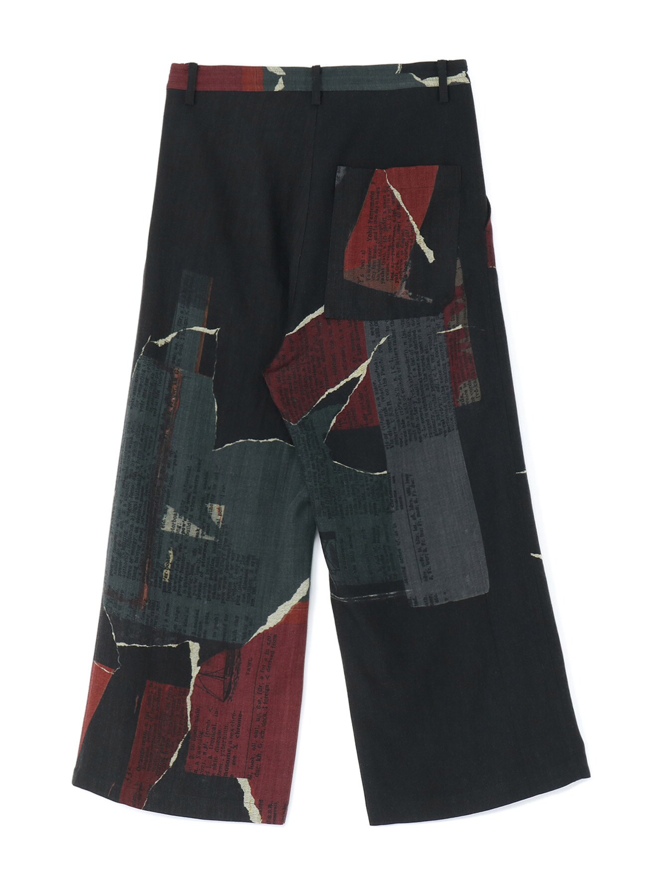 WOOL DICTIONARY COLLAGE PRINT LONG STRAIGHT PANTS