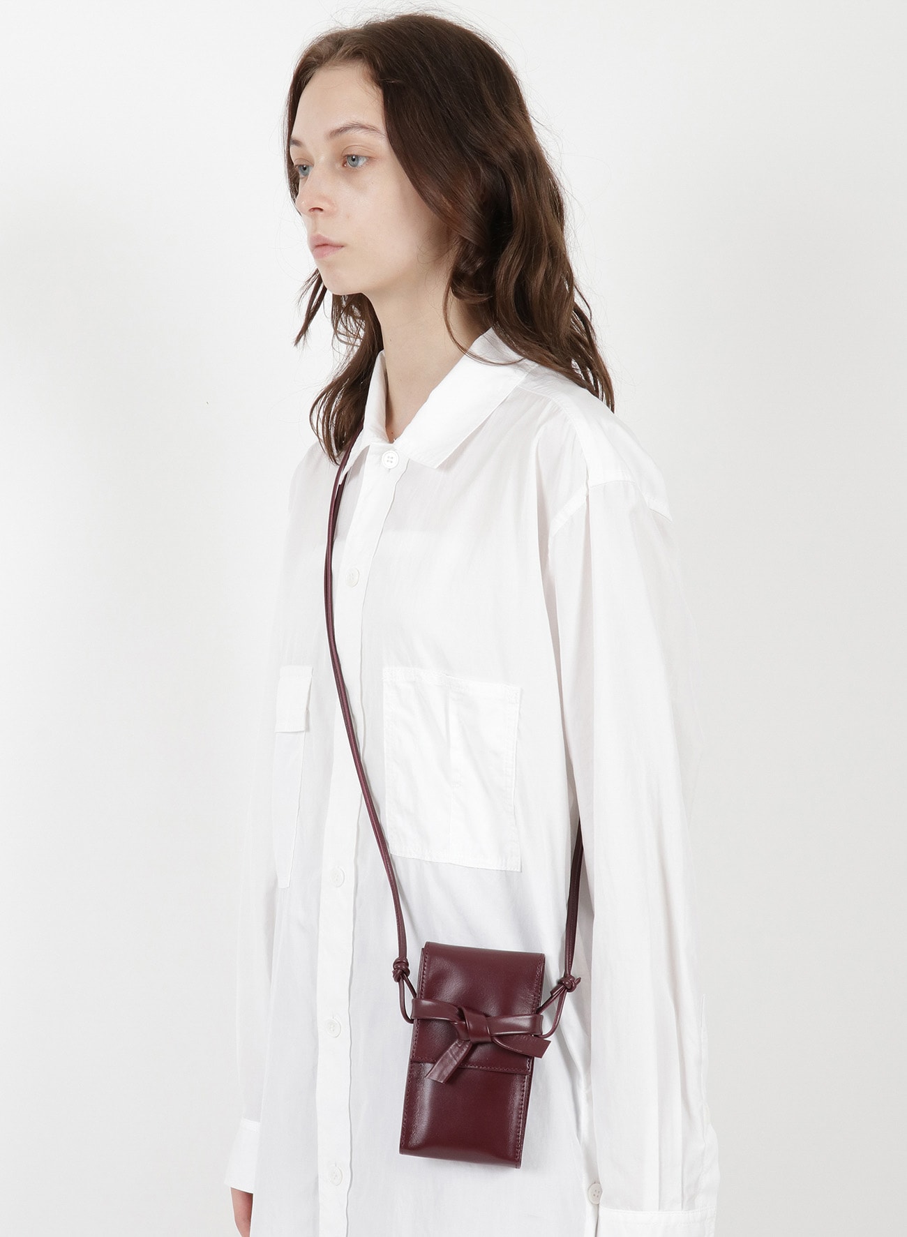 COLOR LEATHER NECK POUCH