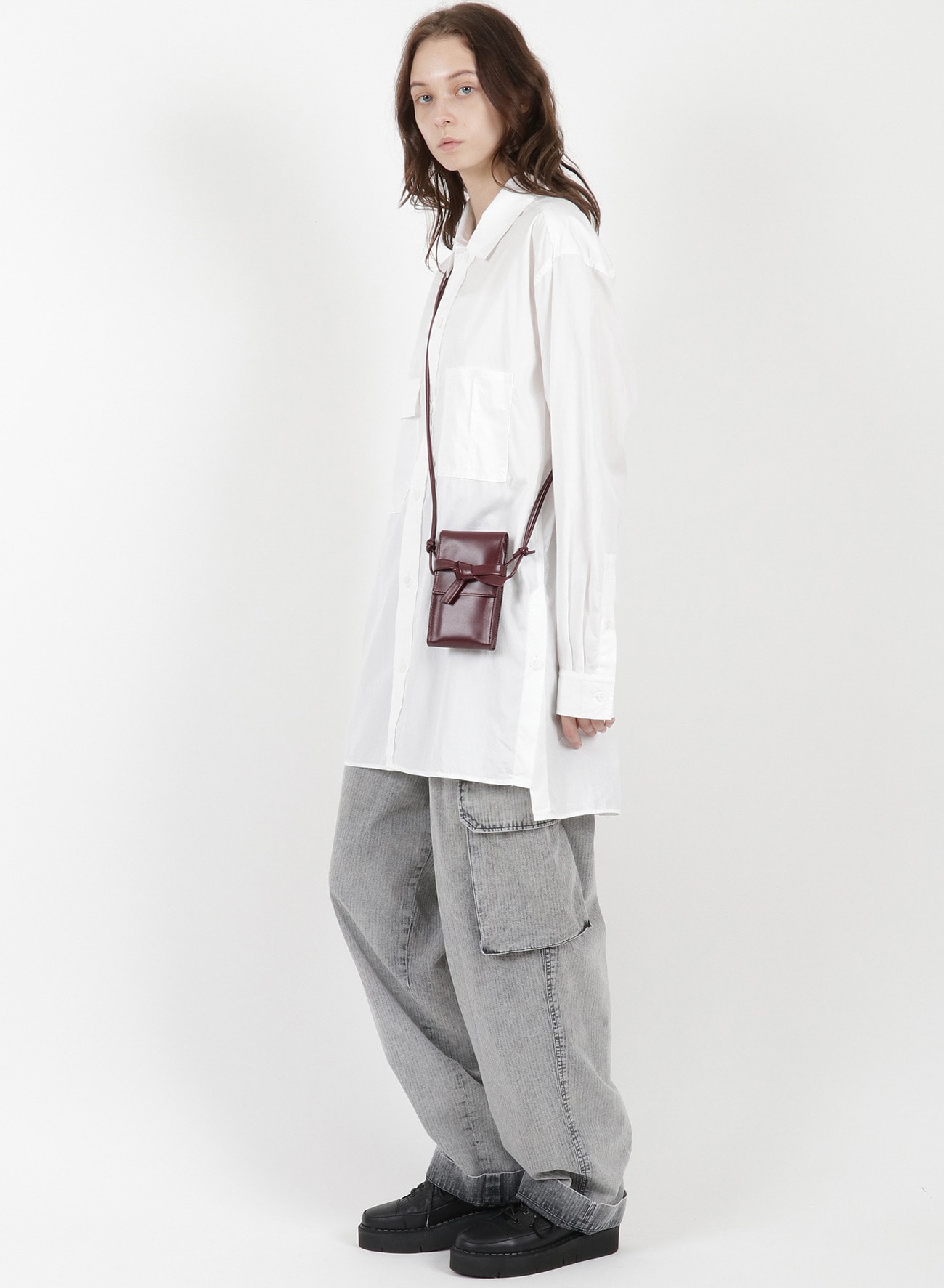 COLOR LEATHER NECK POUCH