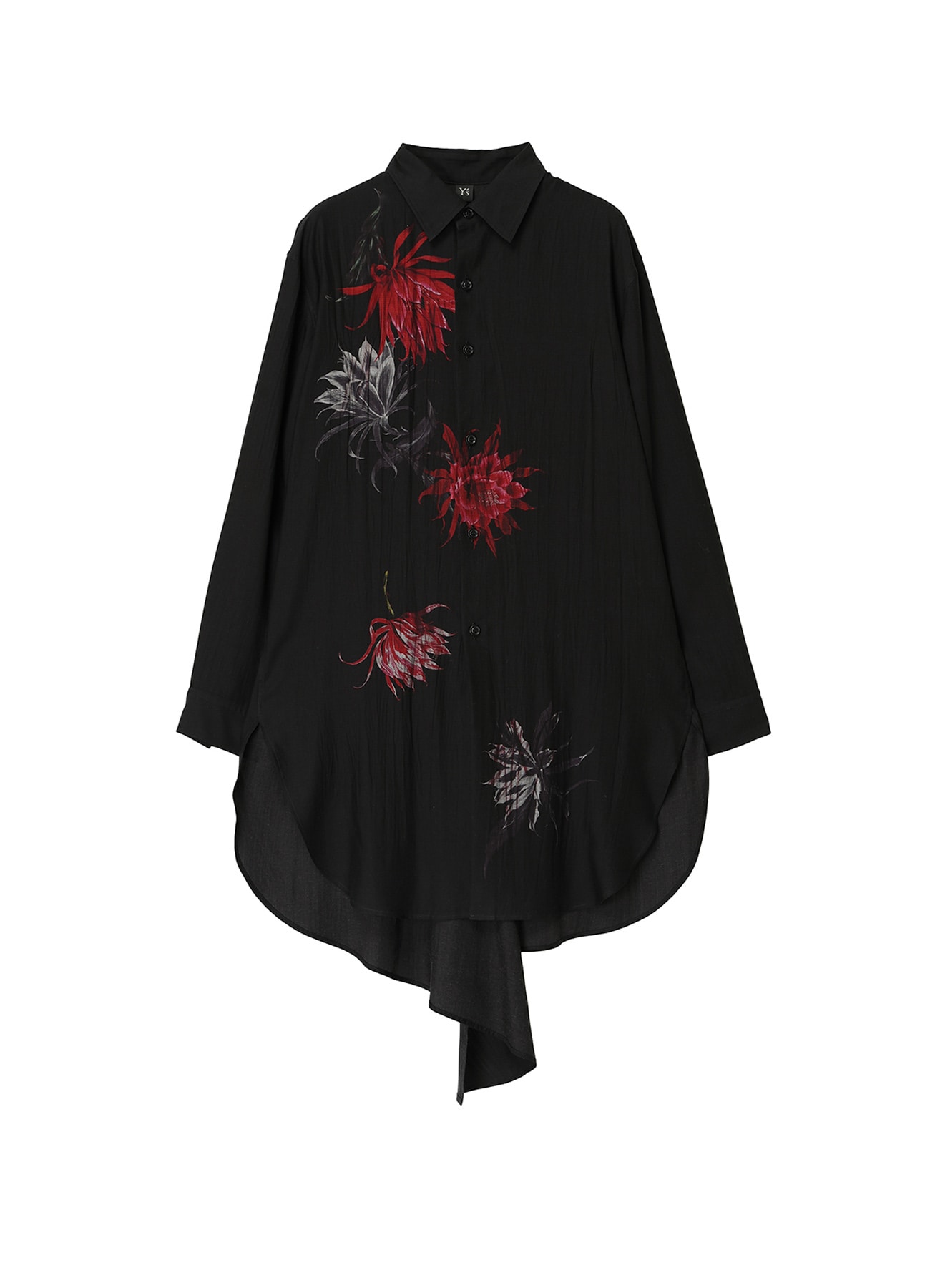 CUPRO DUNGAREE TWILL CACTUS FLOWER BLOUSE