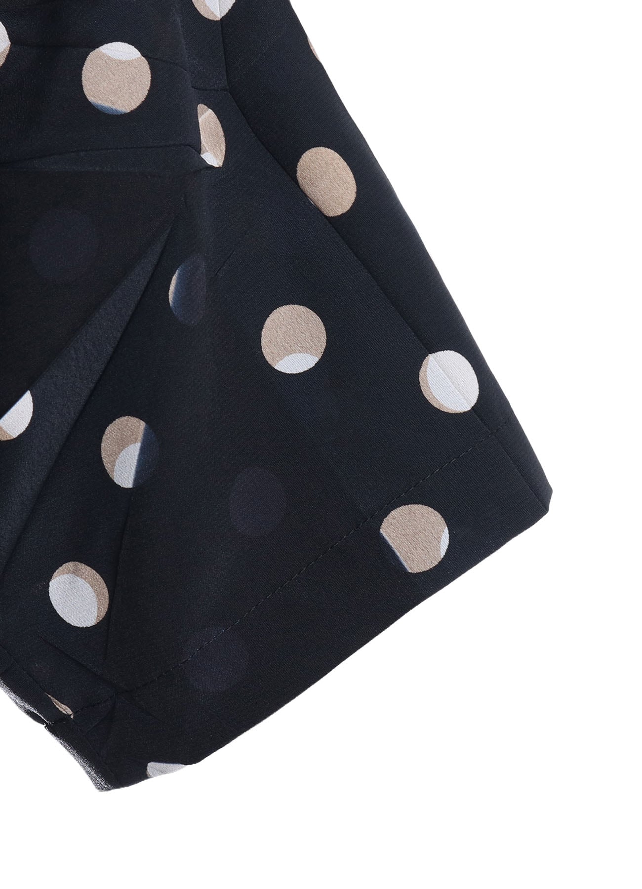 POLYESTER DECINE POLKA DOT PRINT SHIRT DRESS