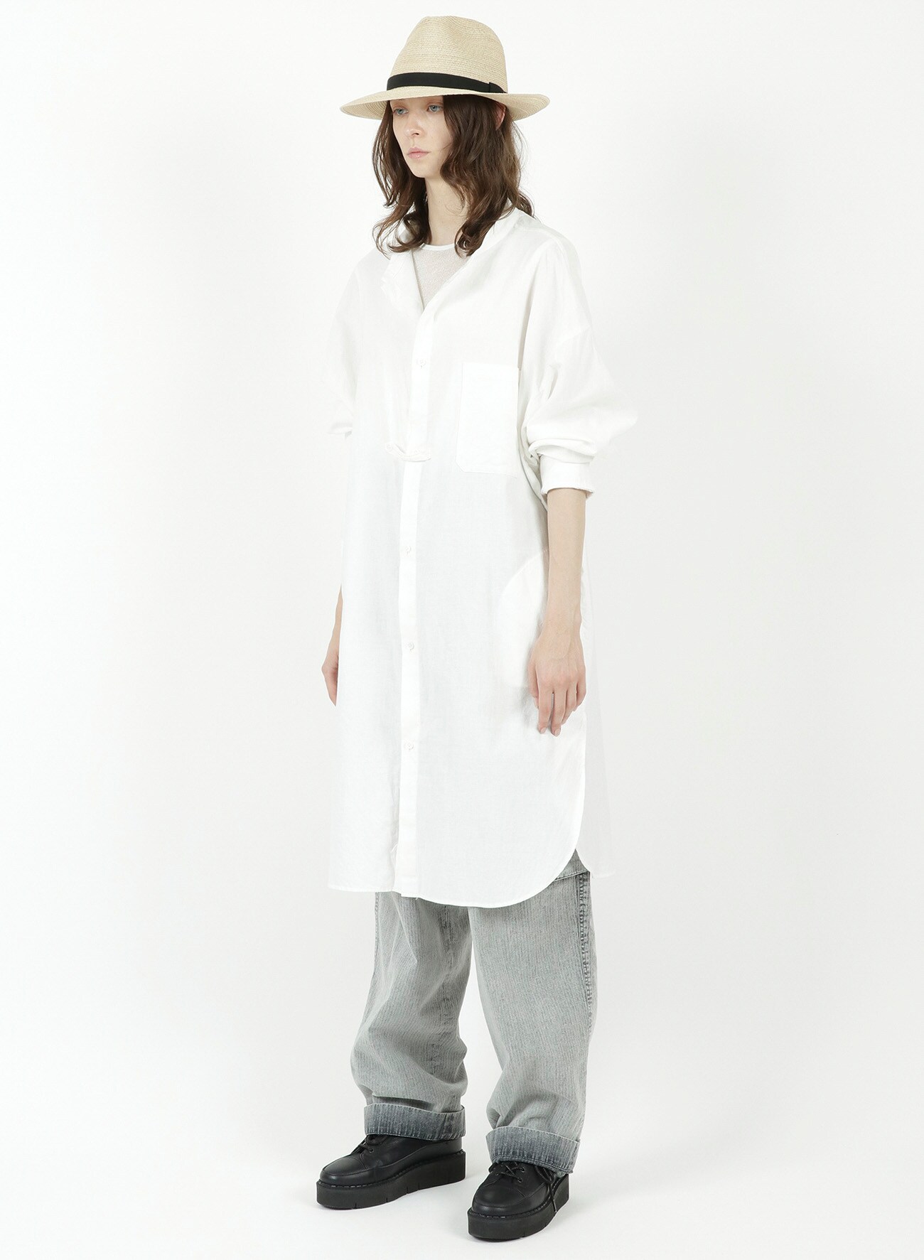 [Y's BORN PRODUCT]COTTON THIN TWILL OUTER DRESS