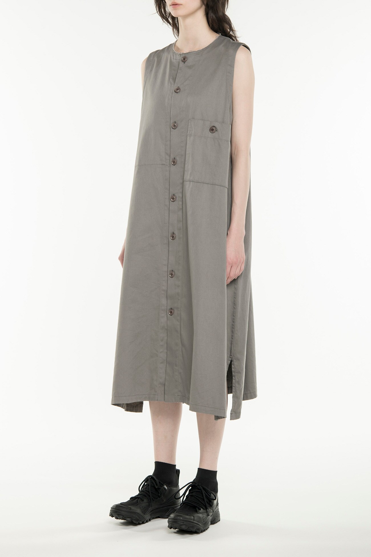 [Y's BORN PRODUCT]COTTON TWILL LONG POCKET ONE-PIECE