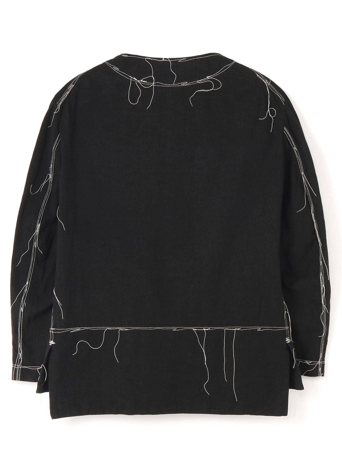 LINEN COTTON CANVAS RANDOM CHECK DYE NO COLLAR JACKET