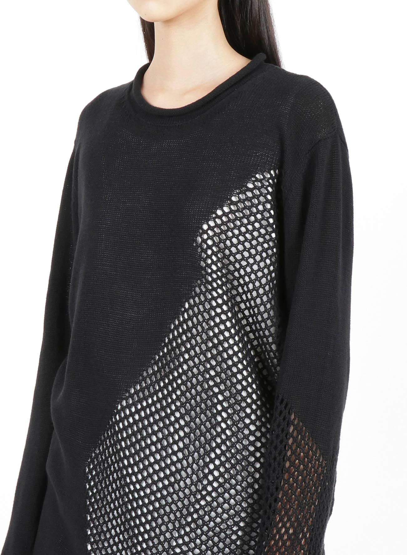 PLAIN STITCH x LACE LONG KNIT