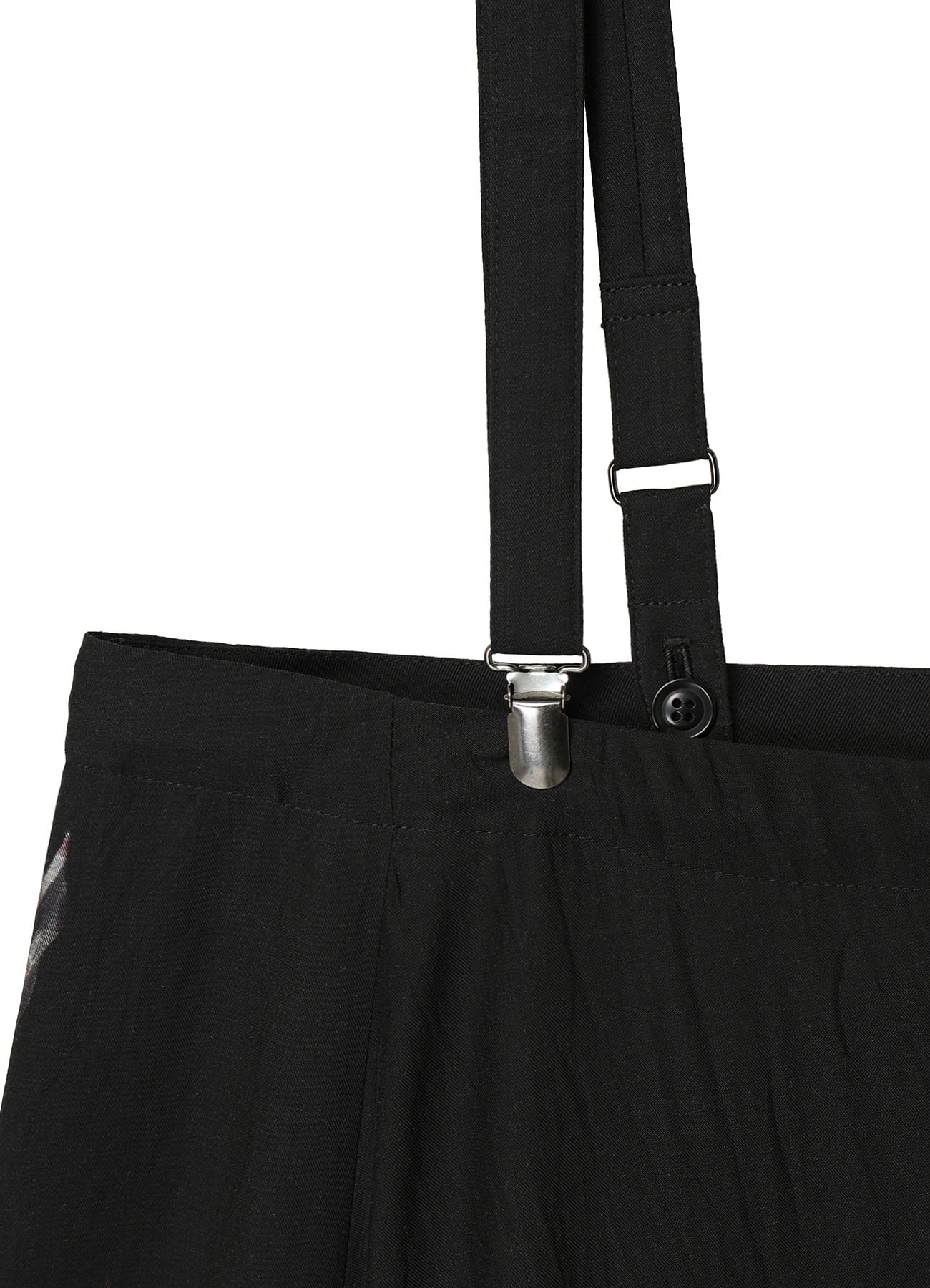 CUPRO DUNGAREE TWILL CACTUS FLOWER ASYMMETRIC PANTS