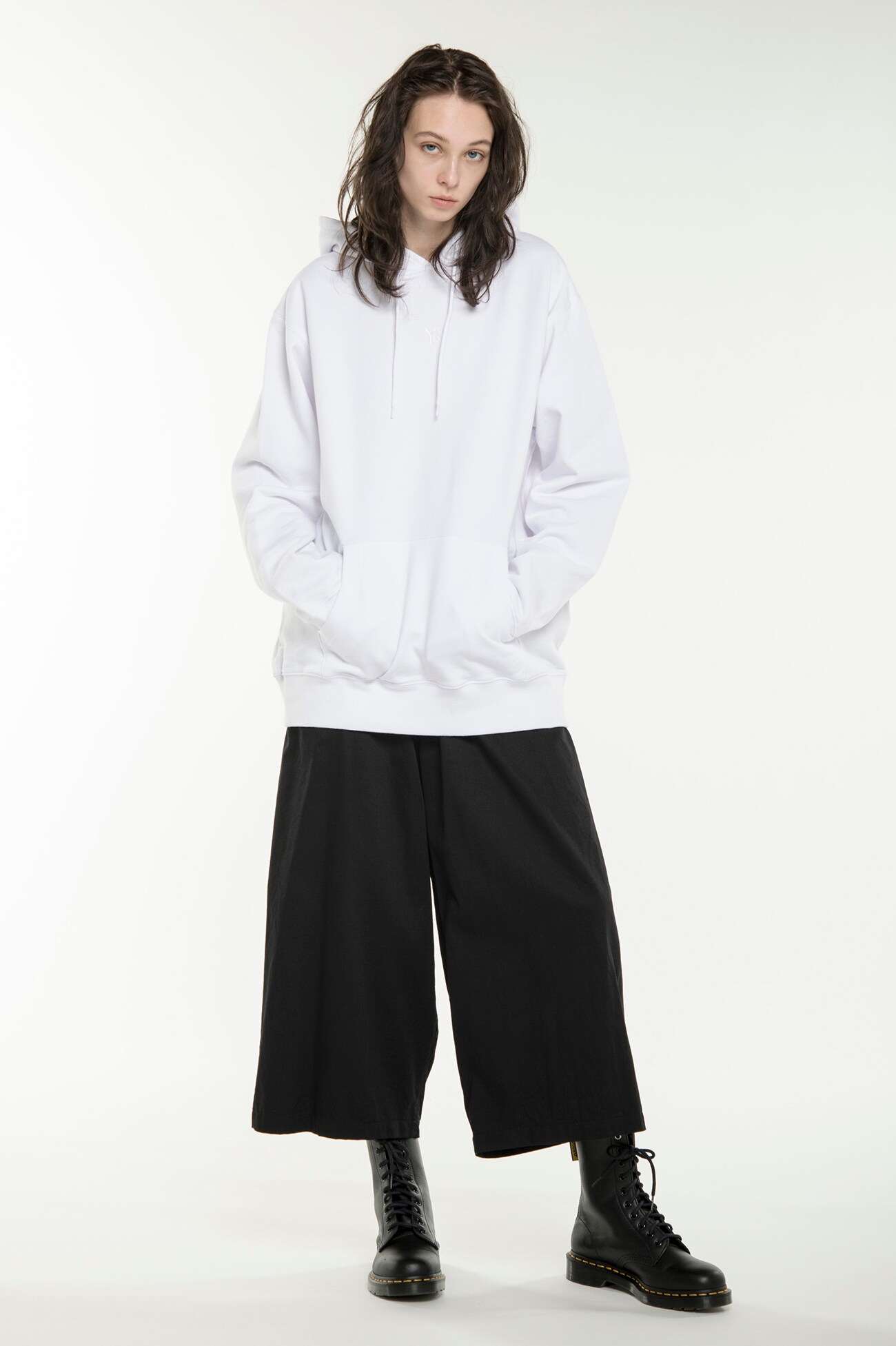 [Y's BORN PRODUCT]COTTON TWILL BACK WIDE PANTS