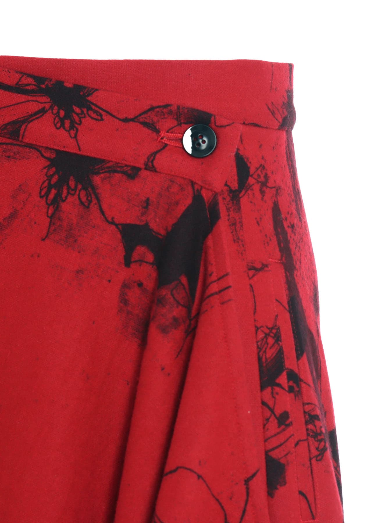 WOOL FLOWER PRINT SKIRT