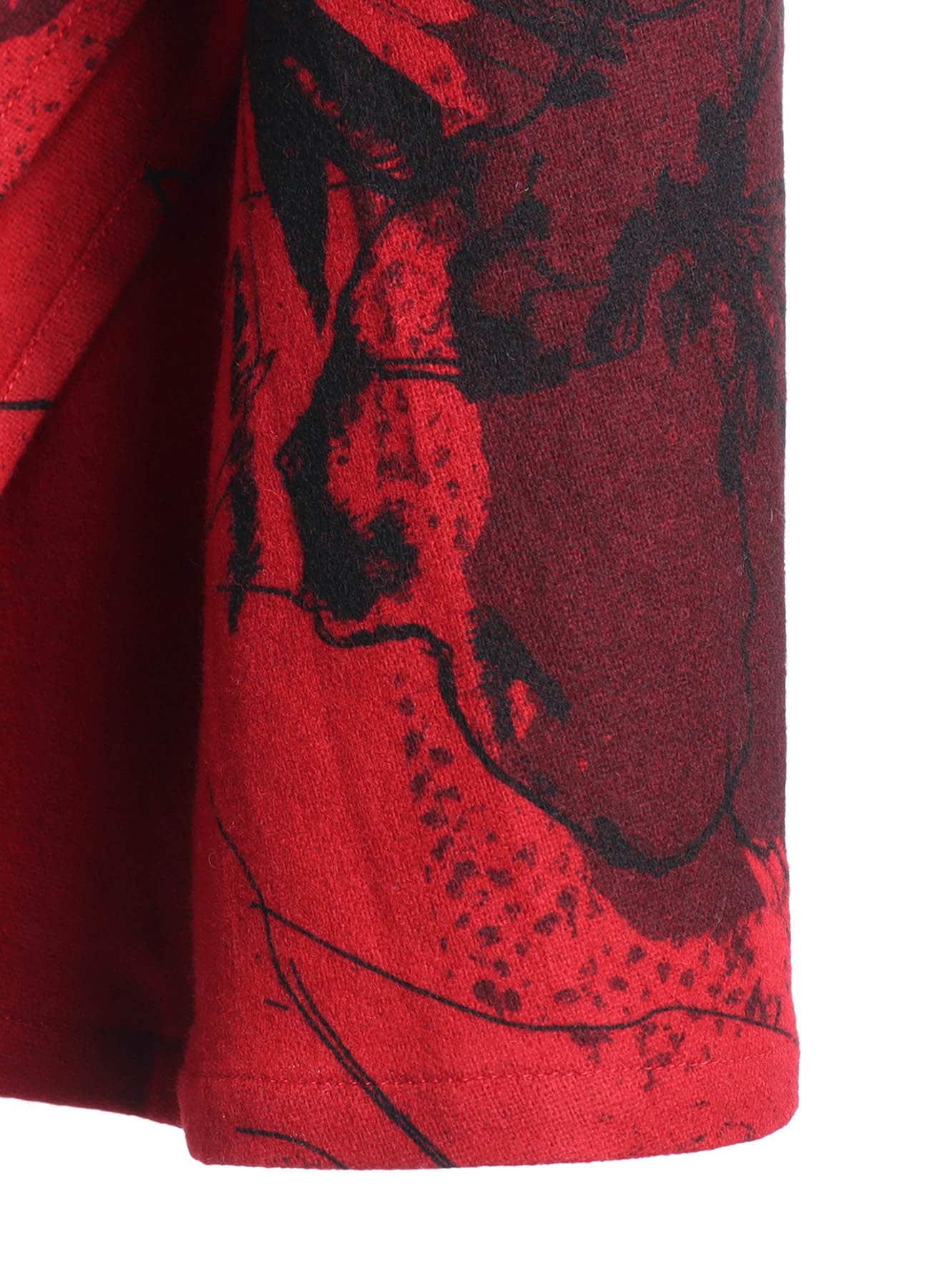 WOOL FLOWER PRINT SKIRT