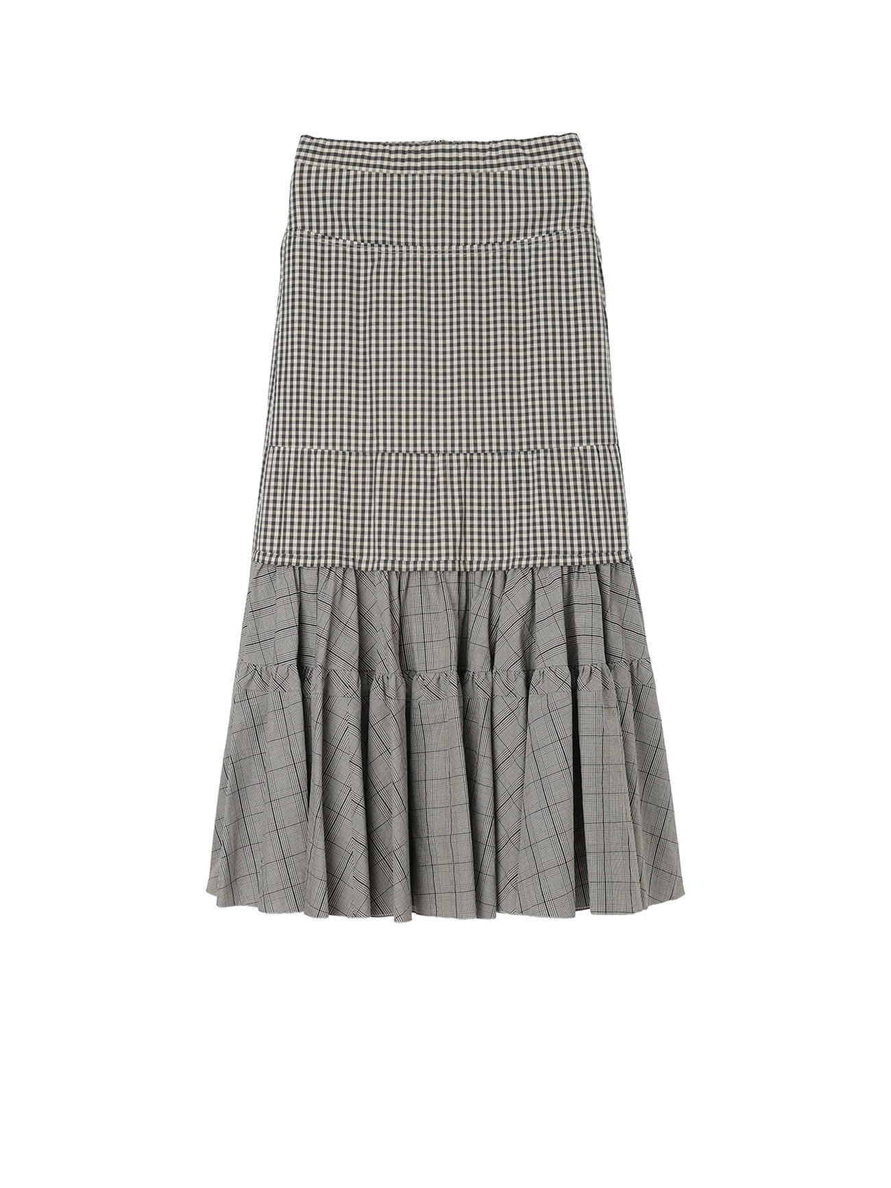 GINGHAM COMBINATION SKIRT