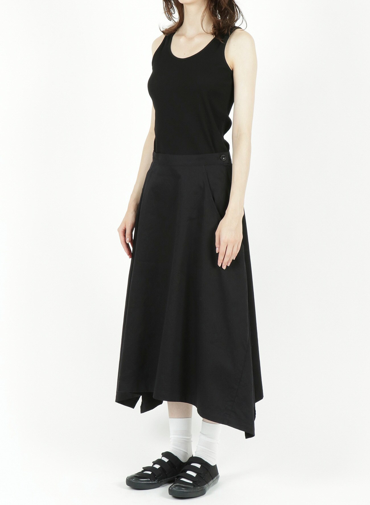 [Y's BORN PRODUCT]COTTON TWILL SIDE FLARE SKIRT