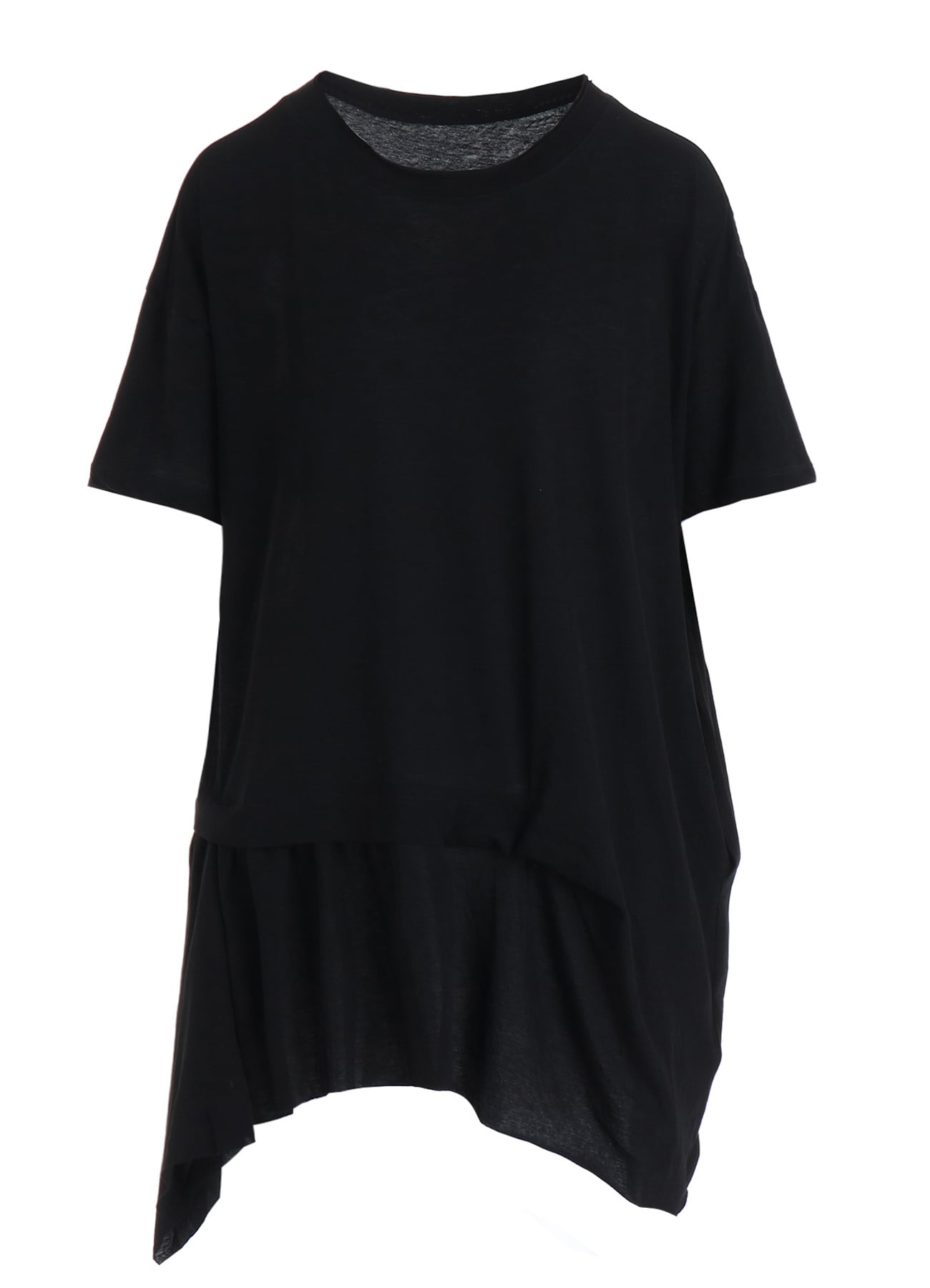 HIGH-TWIST COTTON JERSEY GATHERED T