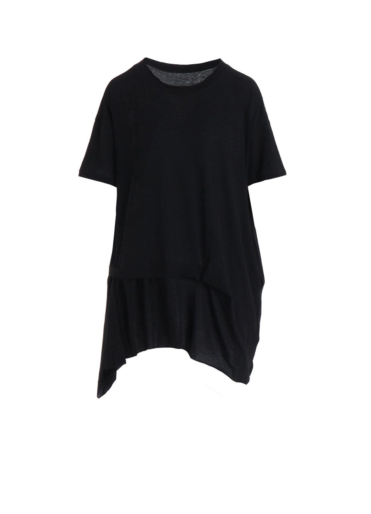 HIGH-TWIST COTTON JERSEY GATHERED T