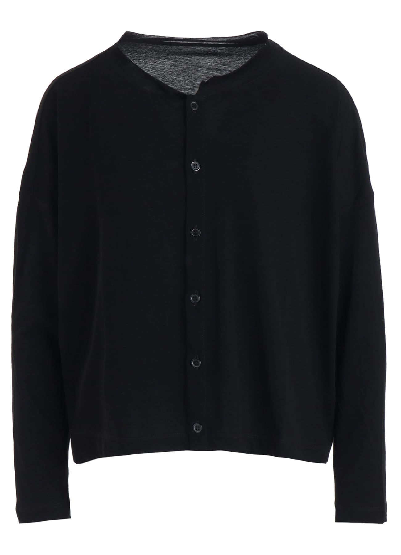 HIGH-TWIST COTTON JERSEY LONG SLEEVE CARDIGAN