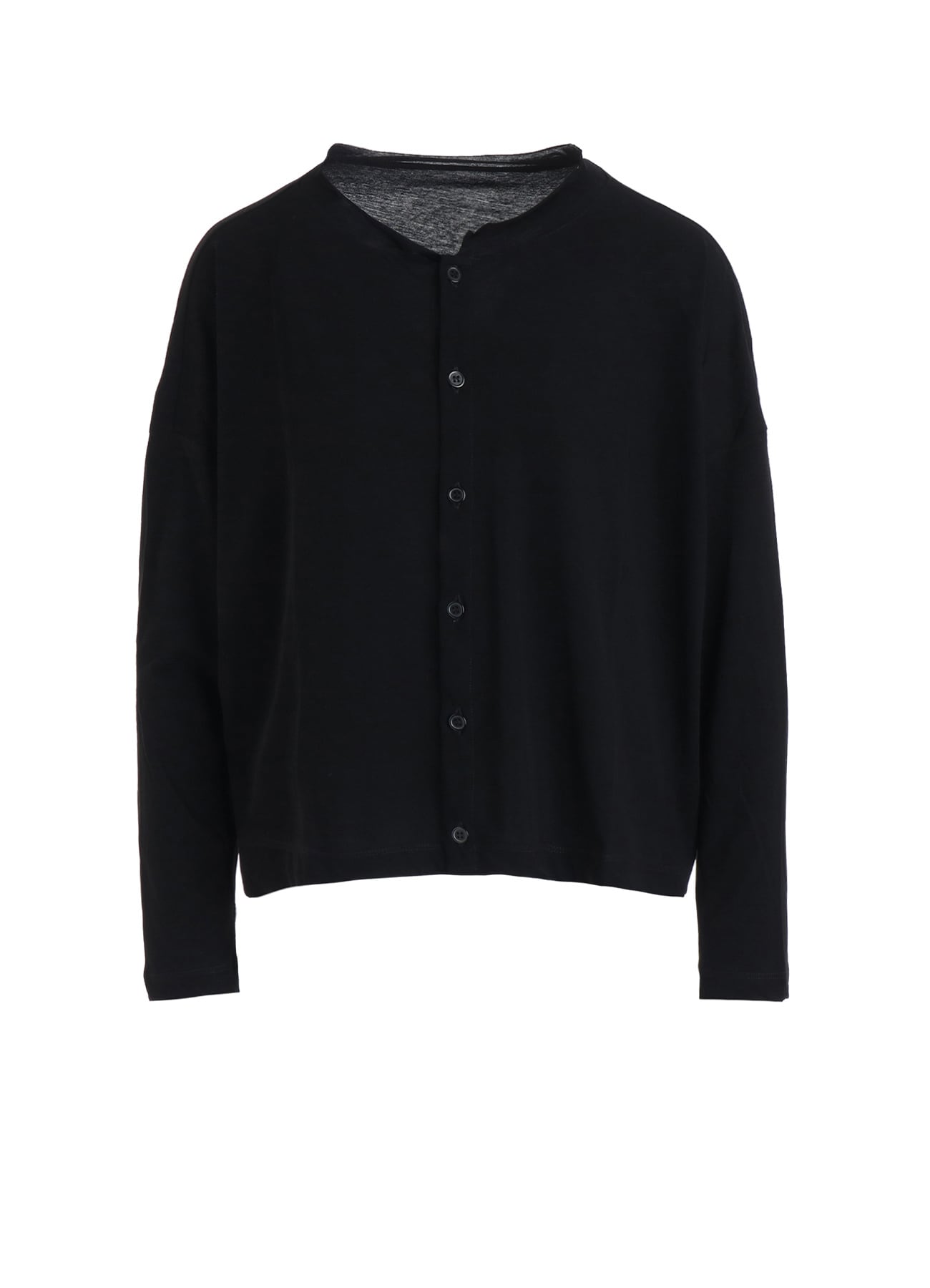 HIGH-TWIST COTTON JERSEY LONG SLEEVE CARDIGAN