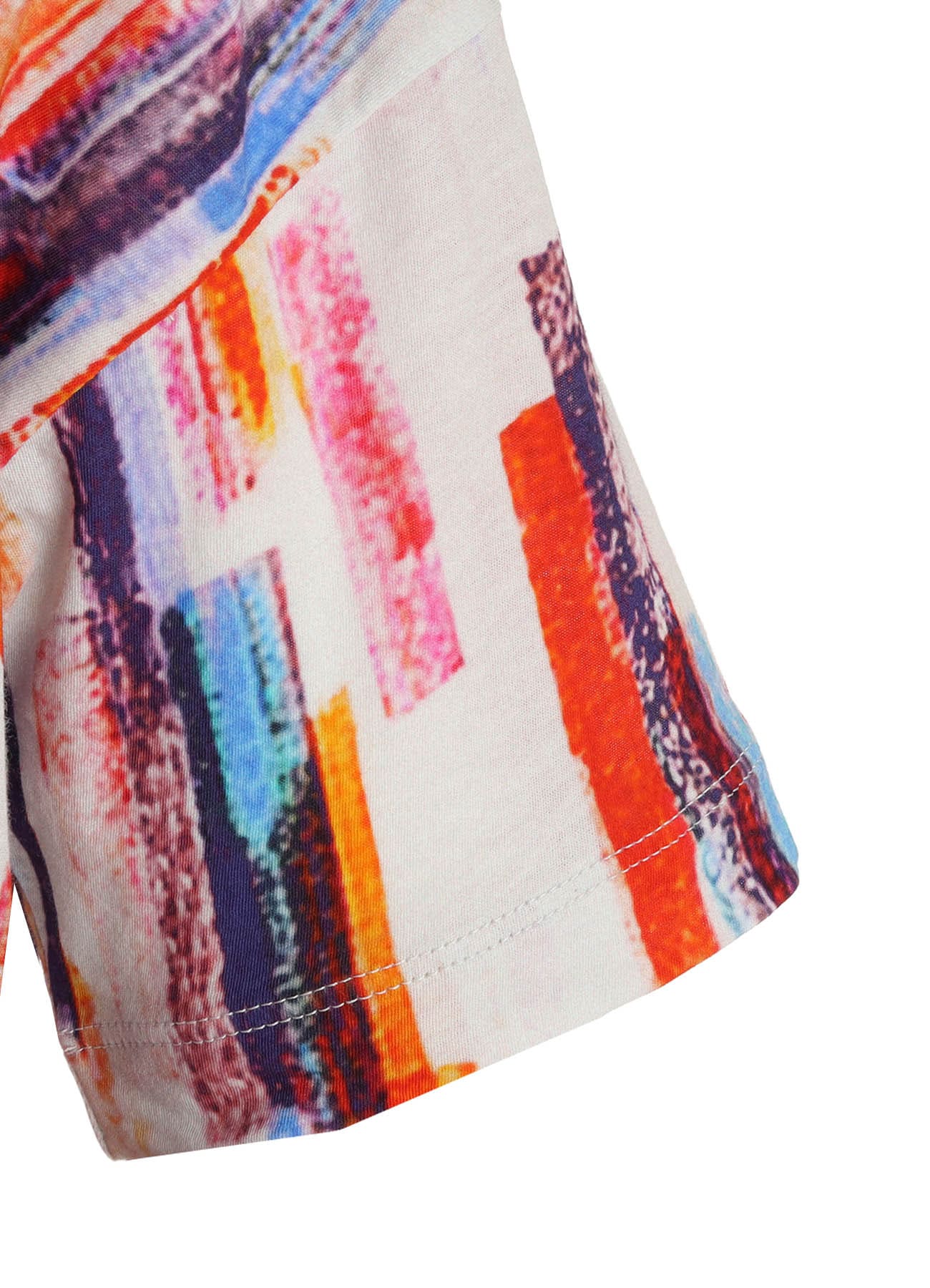 COTTON BRUSH STROKE SHORT SLEEVE CROPPED T