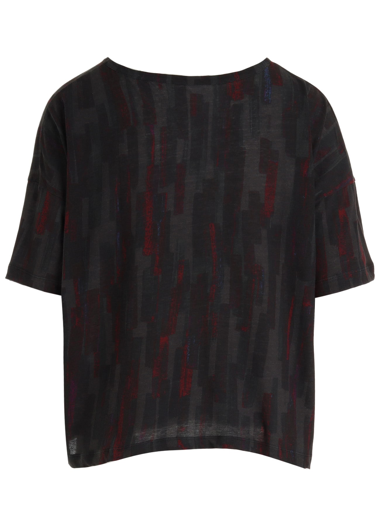 COTTON BRUSH STROKE SHORT SLEEVE CROPPED T