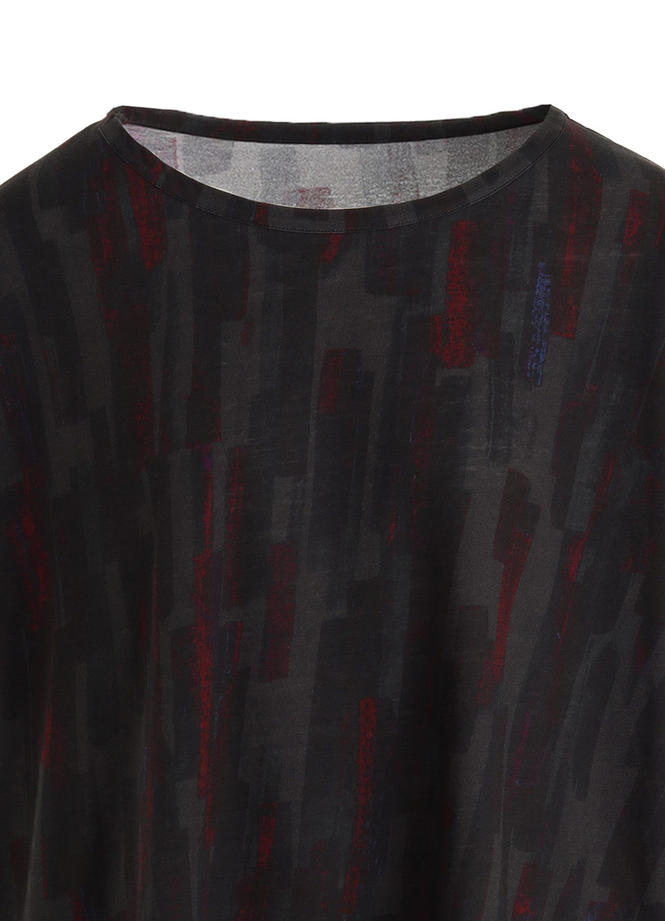 COTTON BRUSH STROKE SHORT SLEEVE CROPPED T