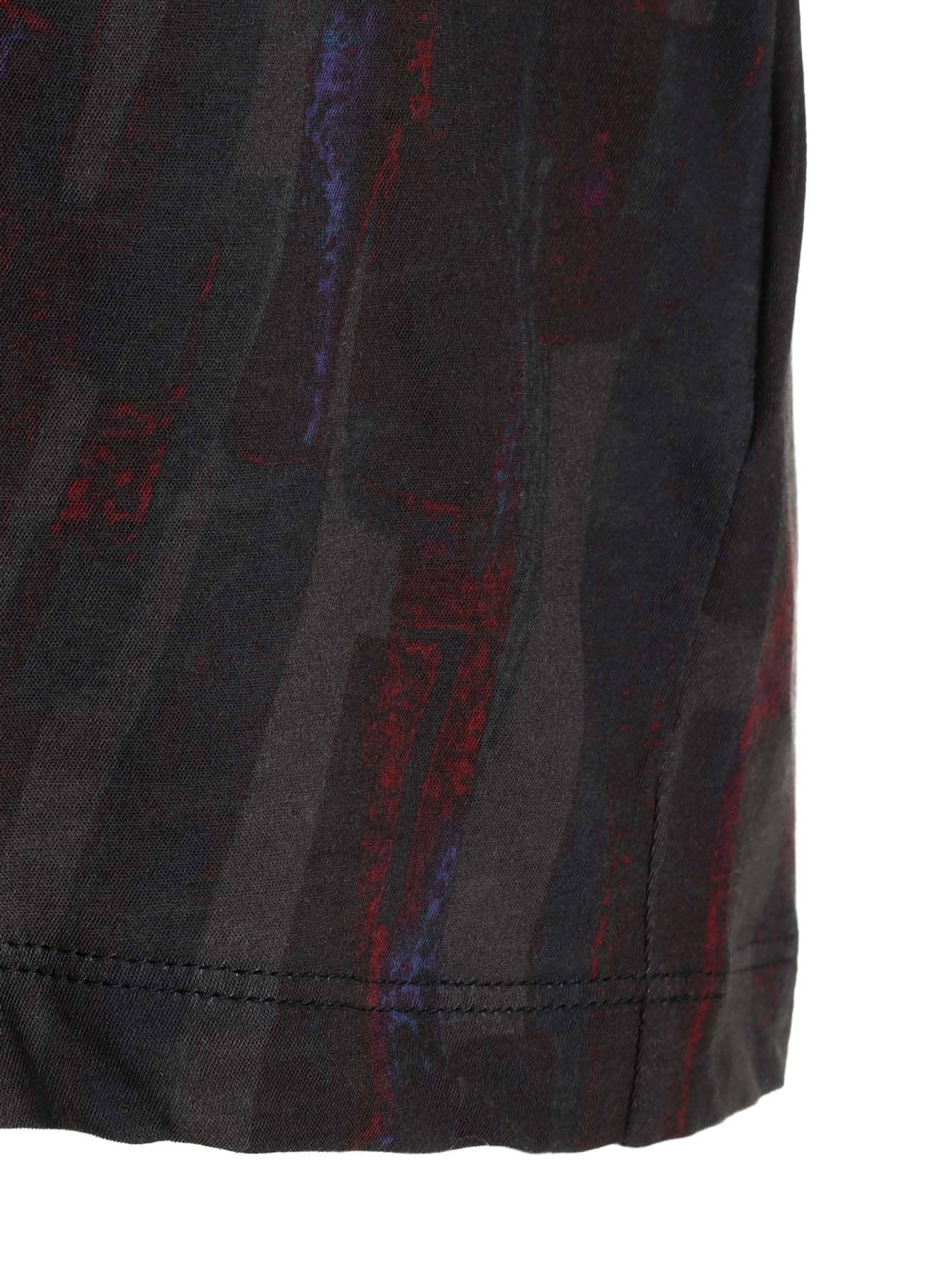 COTTON BRUSH STROKE SHORT SLEEVE CROPPED T