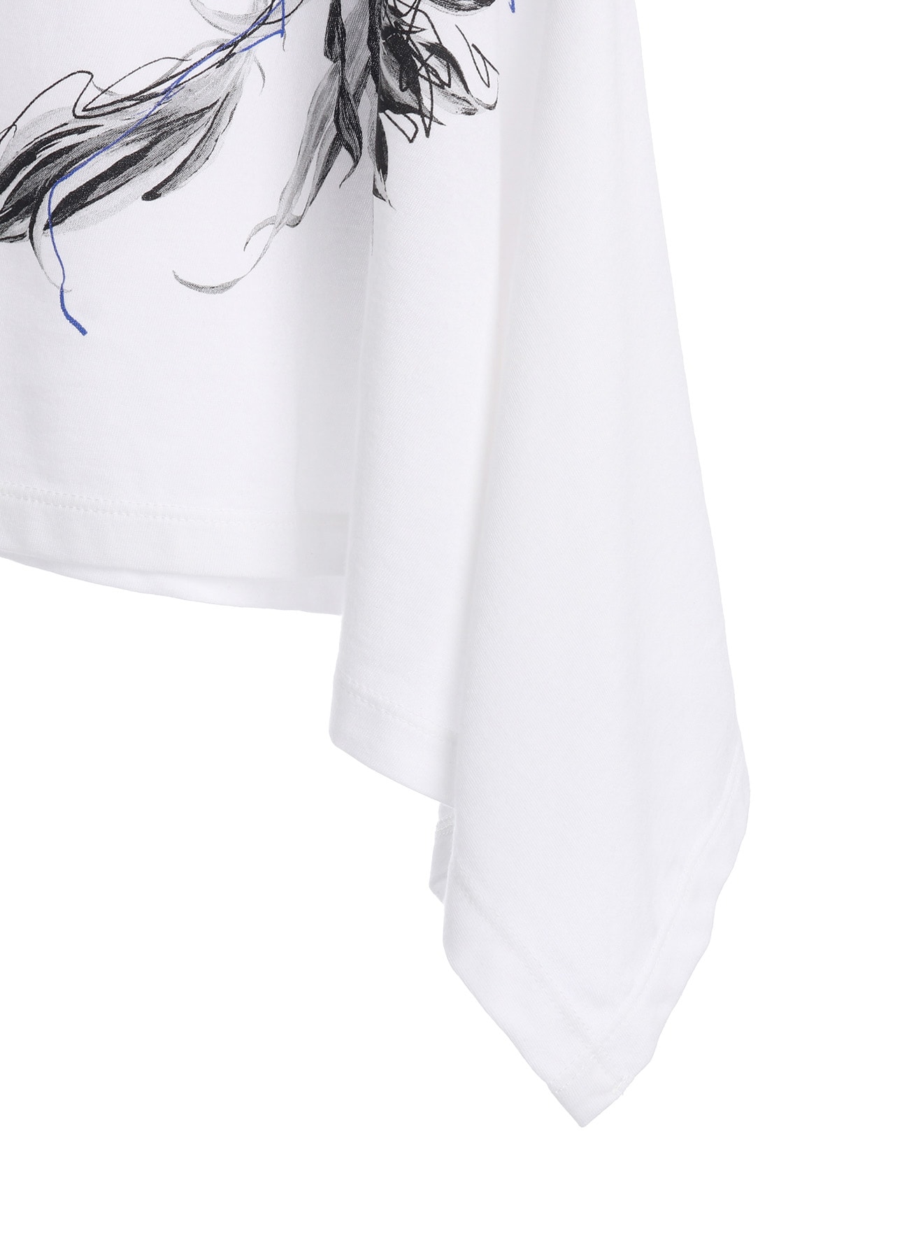 CACTUS FLOWER PRINT HALF SLEEVE DRAPE T