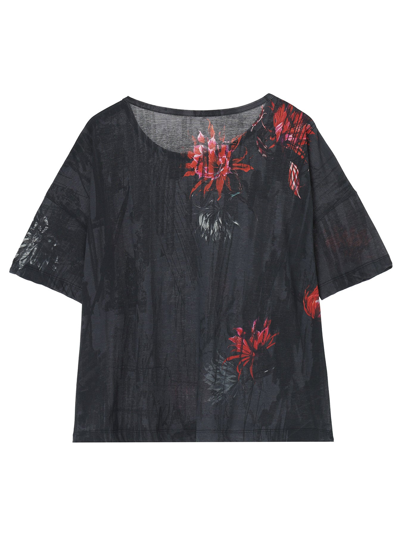 CACTUS FLOWER PRINT HALF SLEEVE T