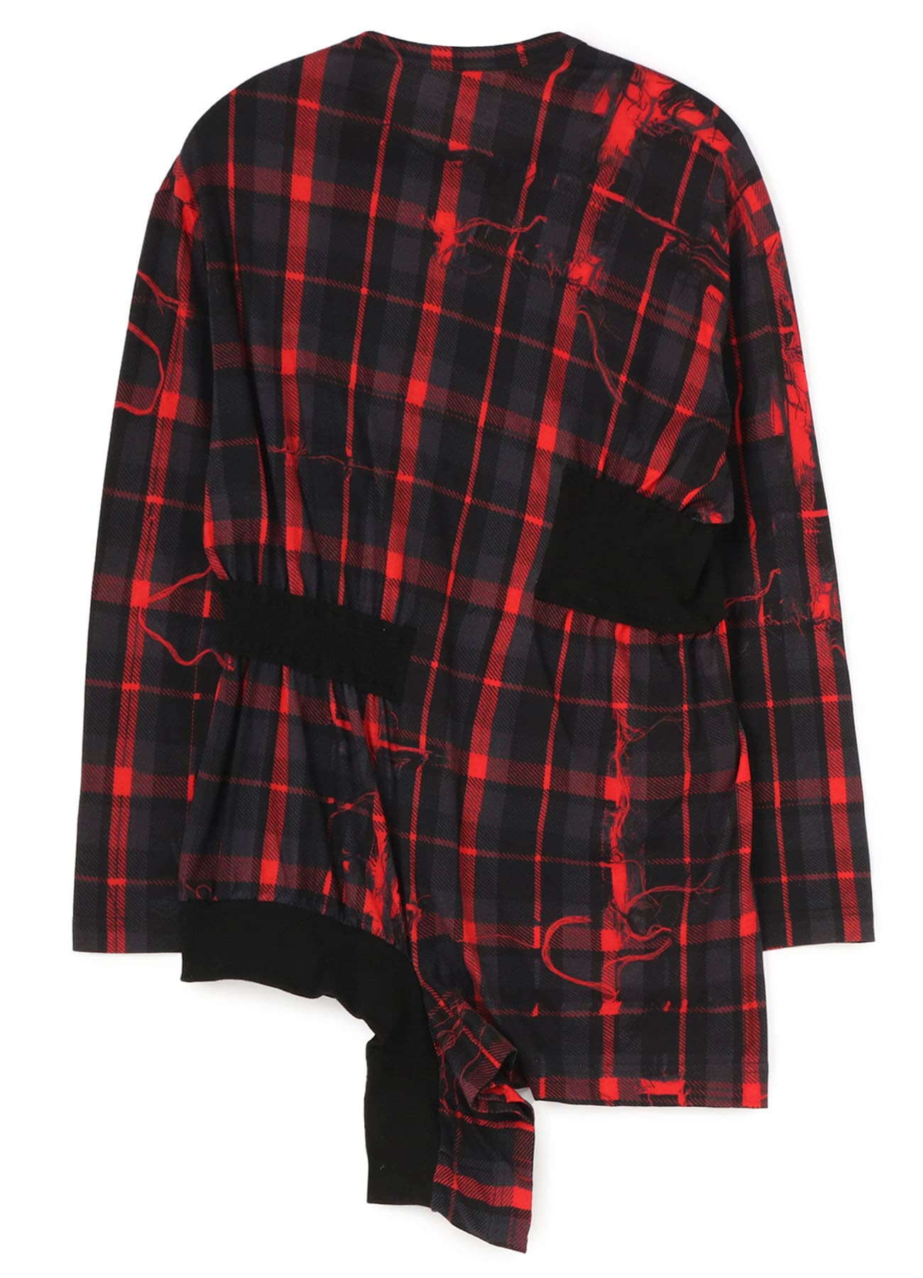 TWISTED CHECK DESIGN GATHER BLOUSE(S Red): Vintage 1.1｜THE SHOP 