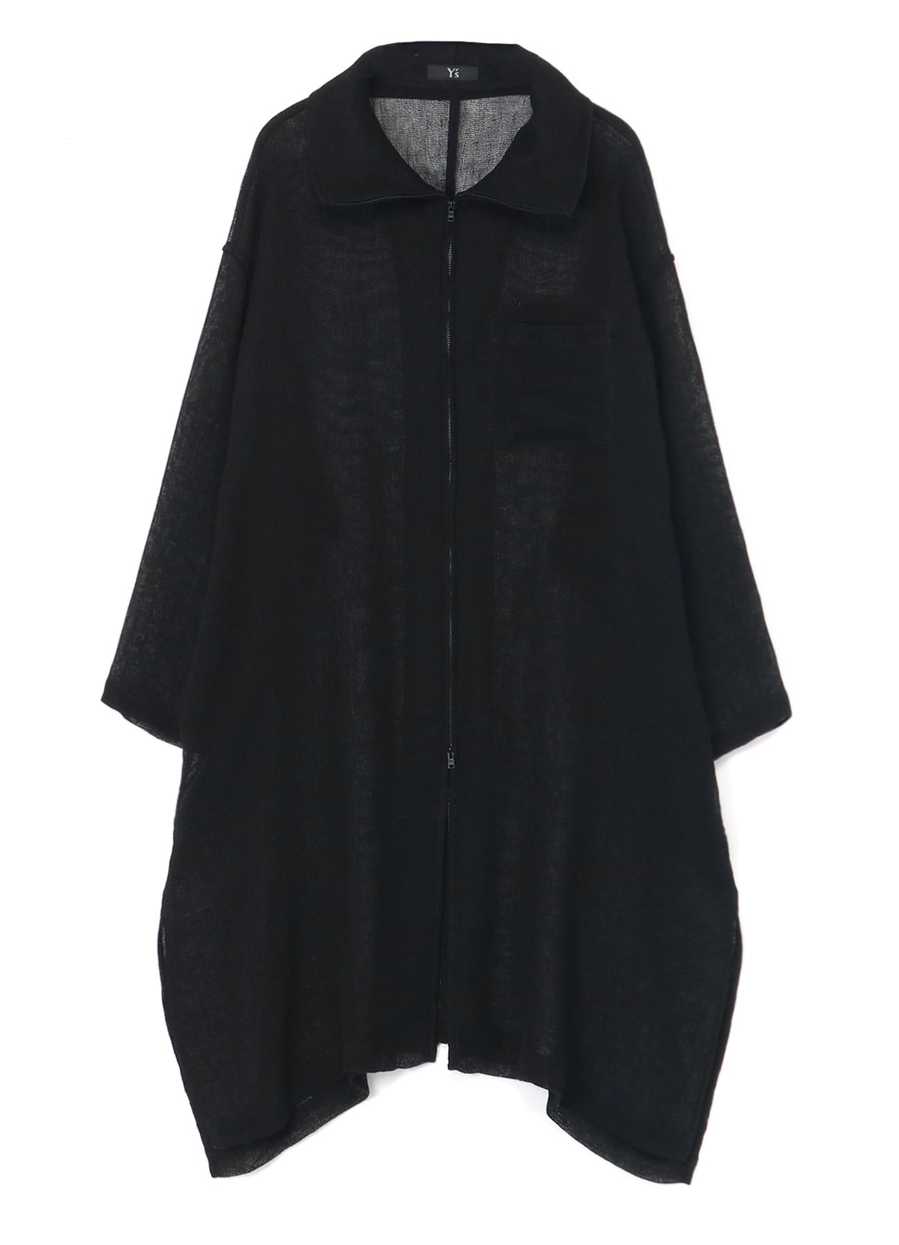 LENO CLOTH STAND COLLAR DRESS