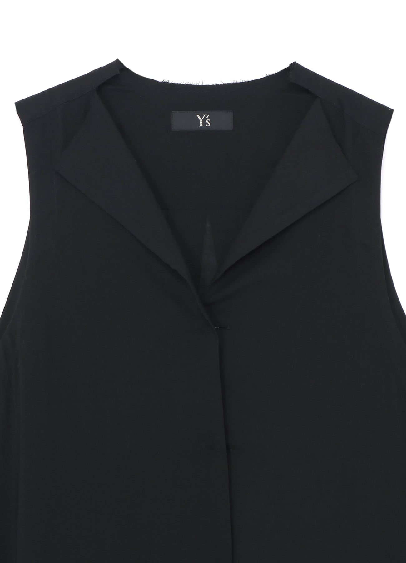 SLEEVELESS DRESS WITH NOTCHED LAPEL COLLAR(XS Black): Y's｜THE 