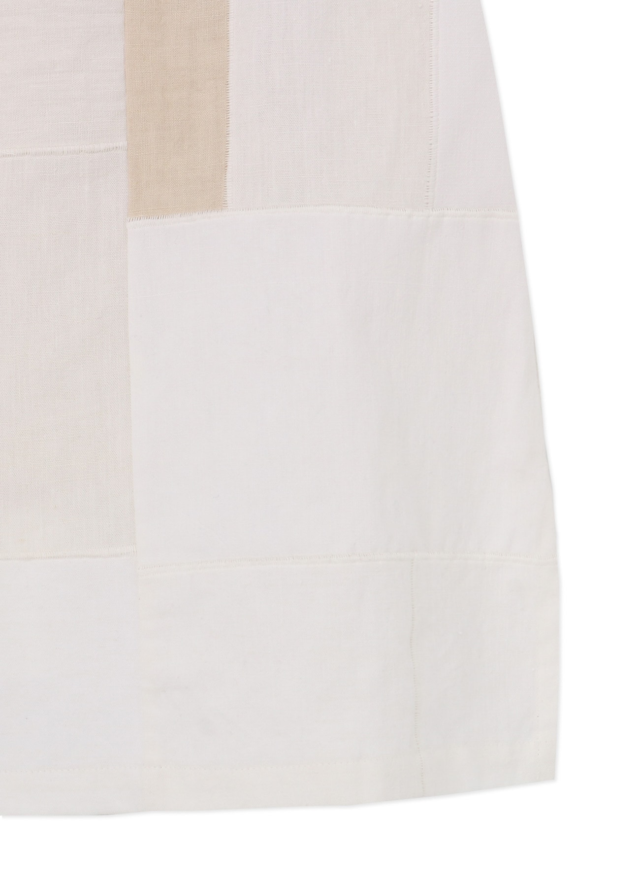 Y's KHADI COLLECTION]PATCHWORK SLEEVELESS DRESS(XS White): Vintage 